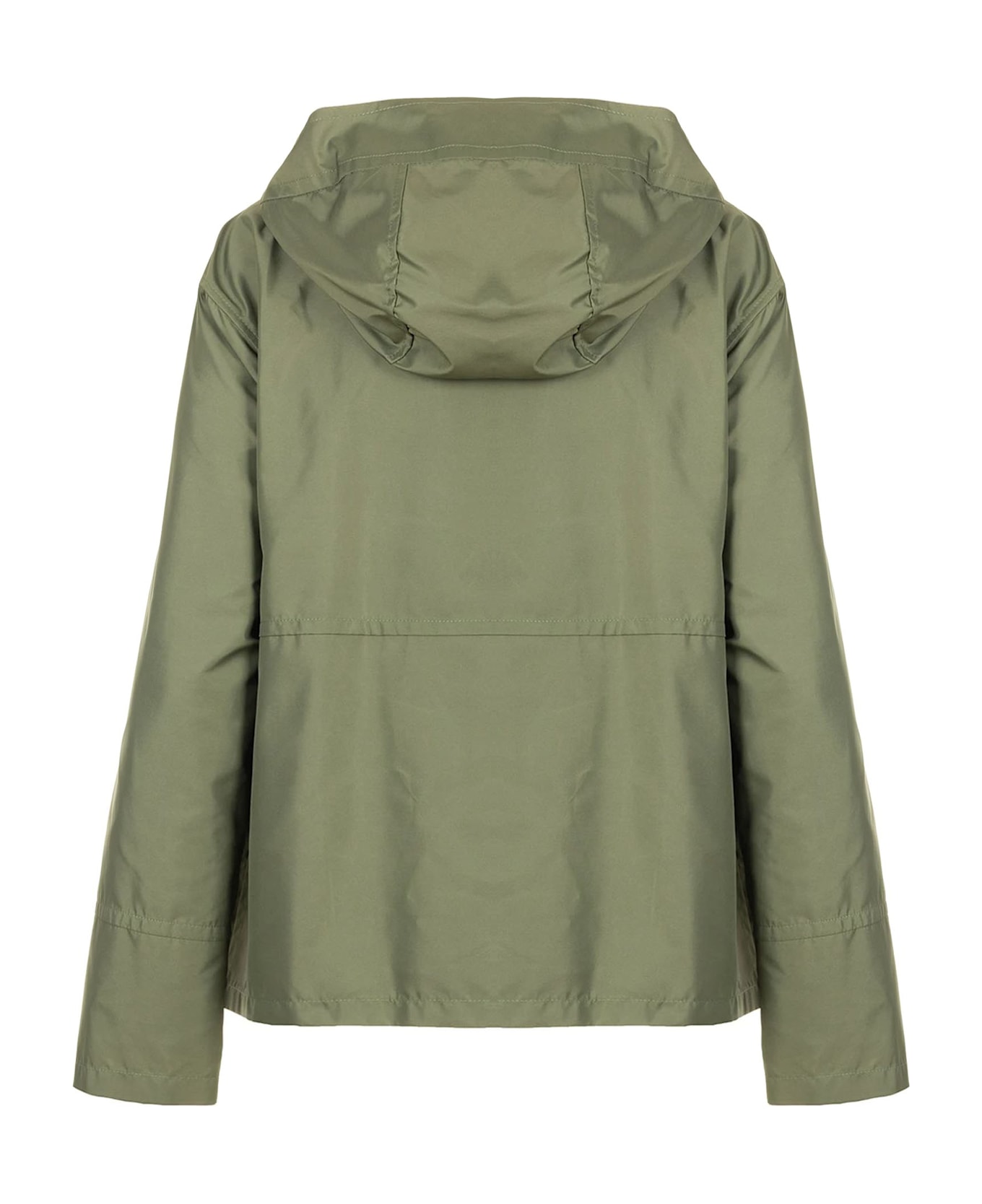 Fay Short Parka In Technical Poplin - Green