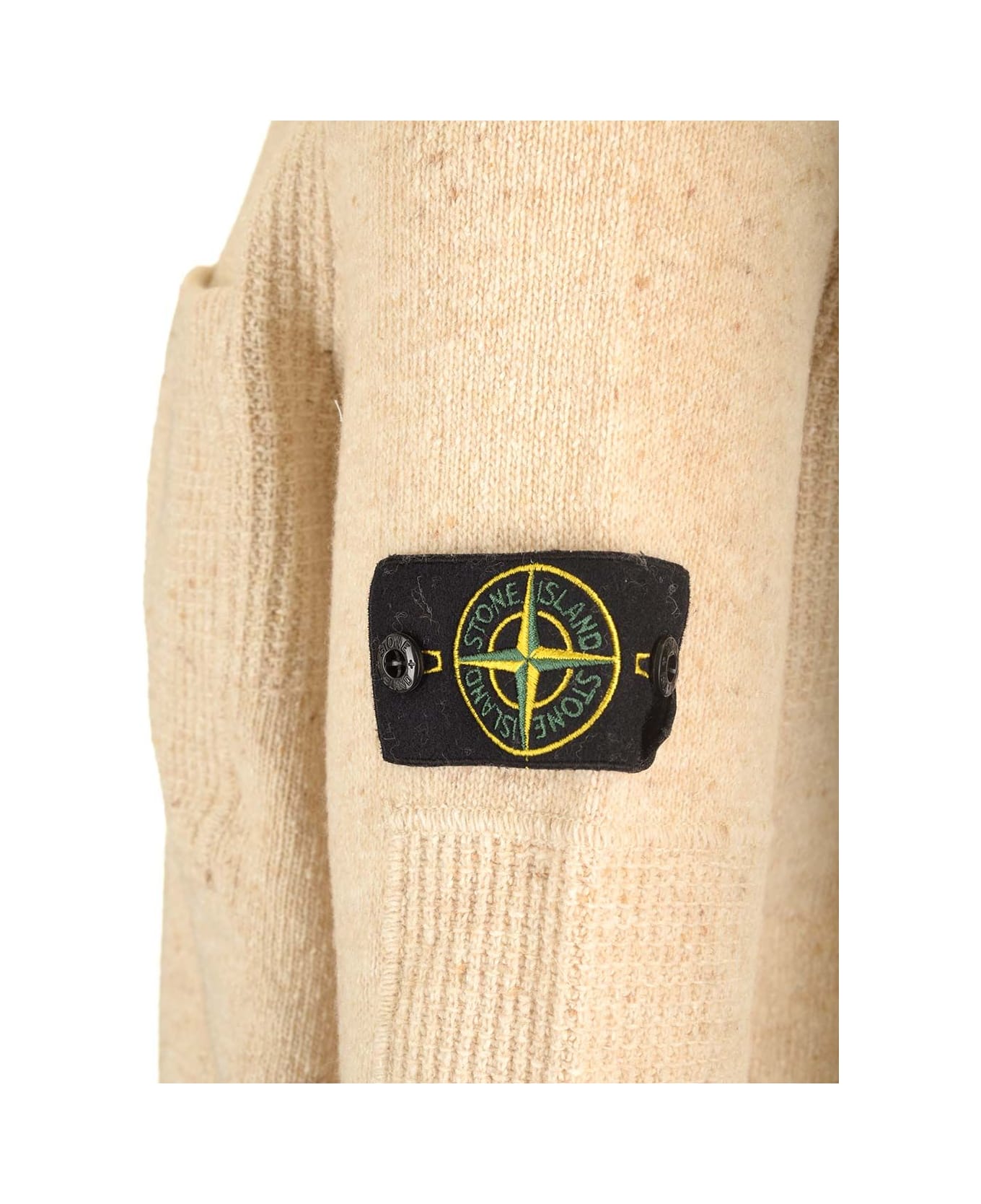 Stone Island Sweater In Wool And Silk - White