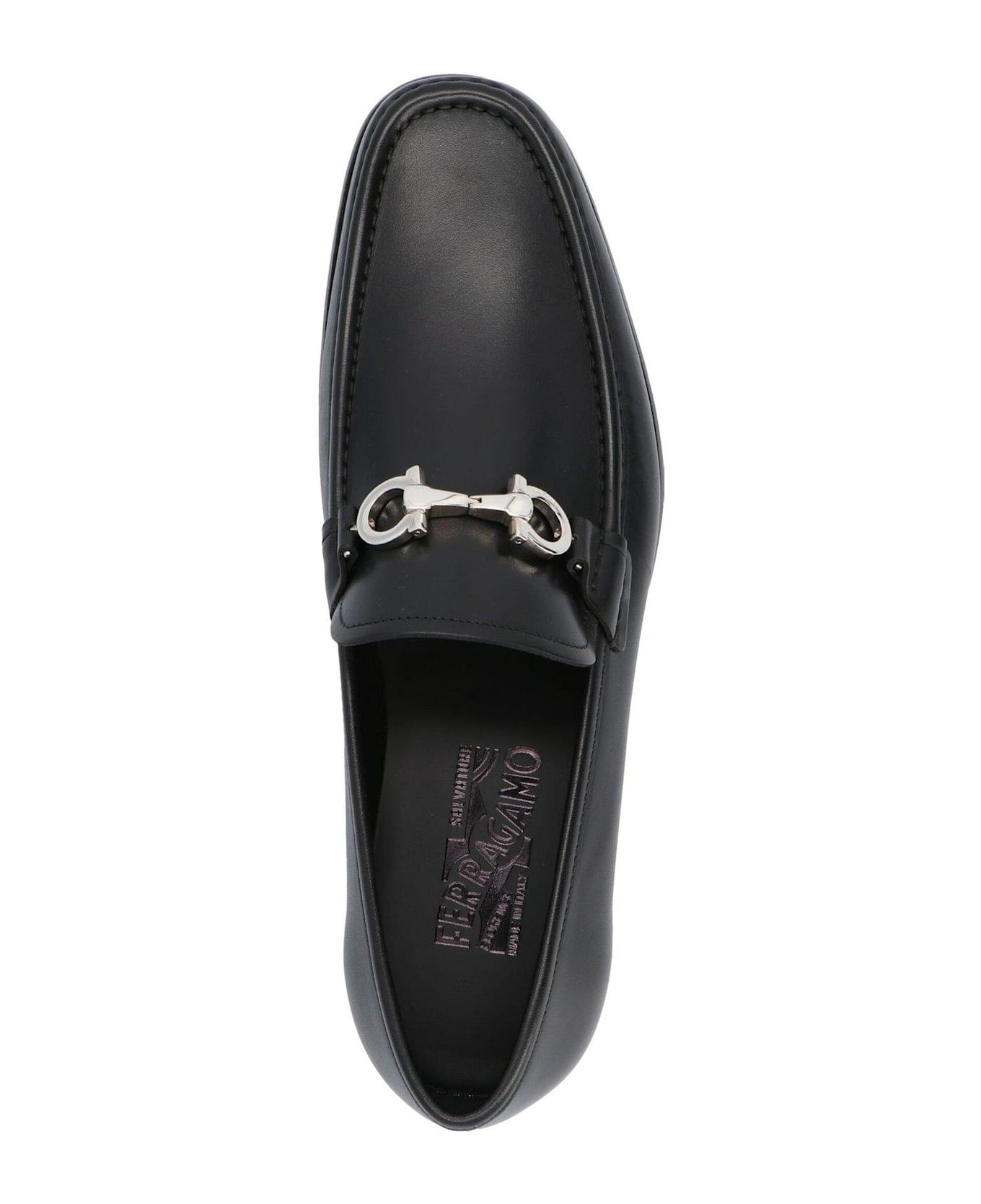 Ferragamo Reversible Gancini Loafers - Black