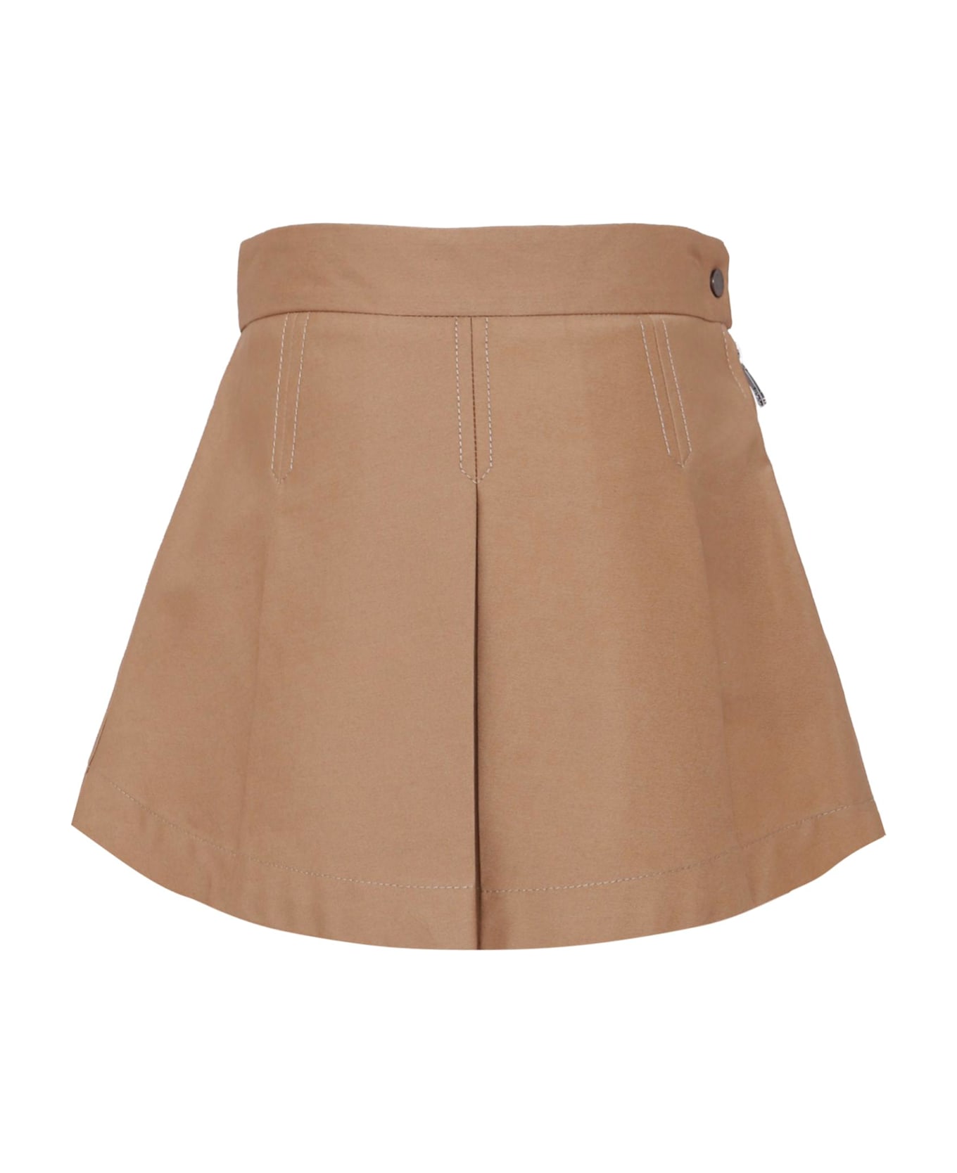 Moncler Beige Skirt For Girl With Logo - Beige