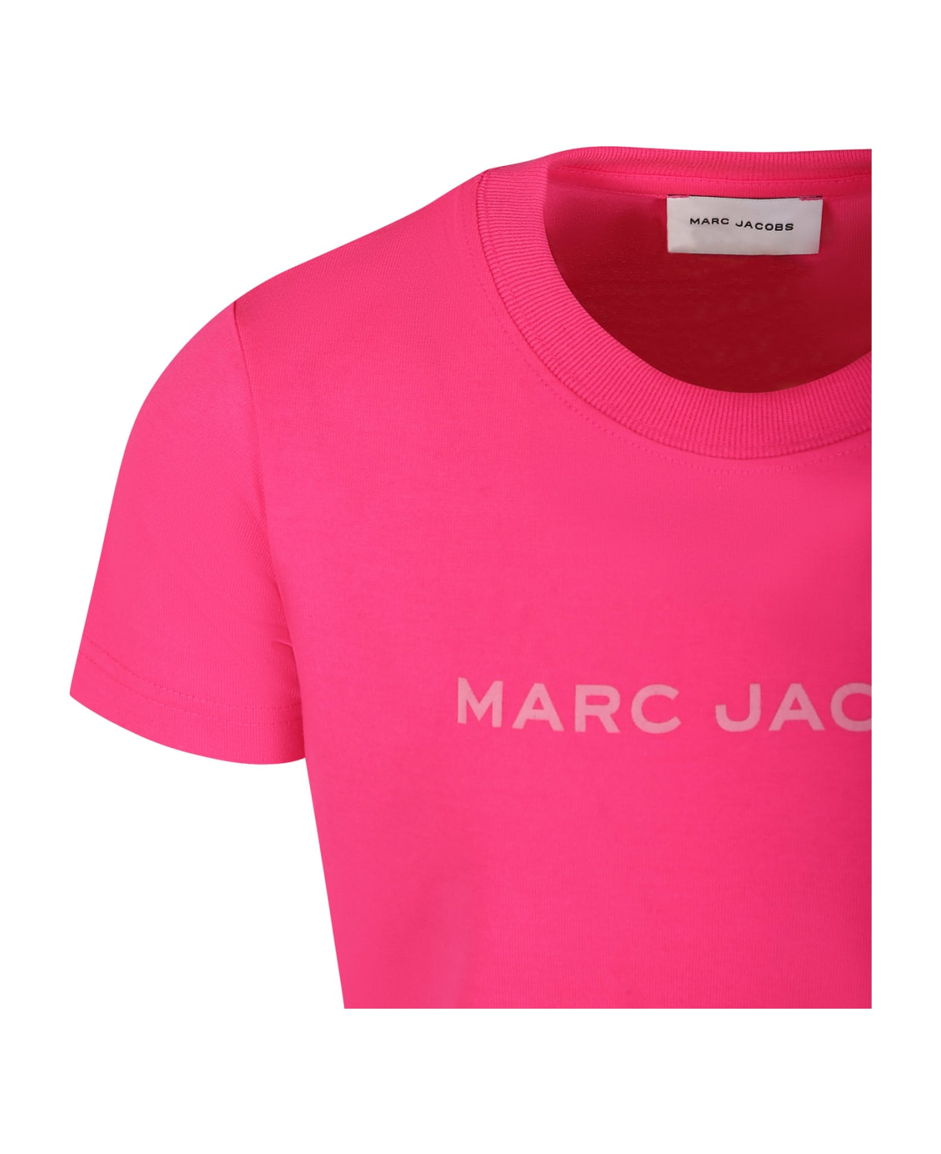 Marc Jacobs Fuchsia T-shirt For Girl With Logo - Pink