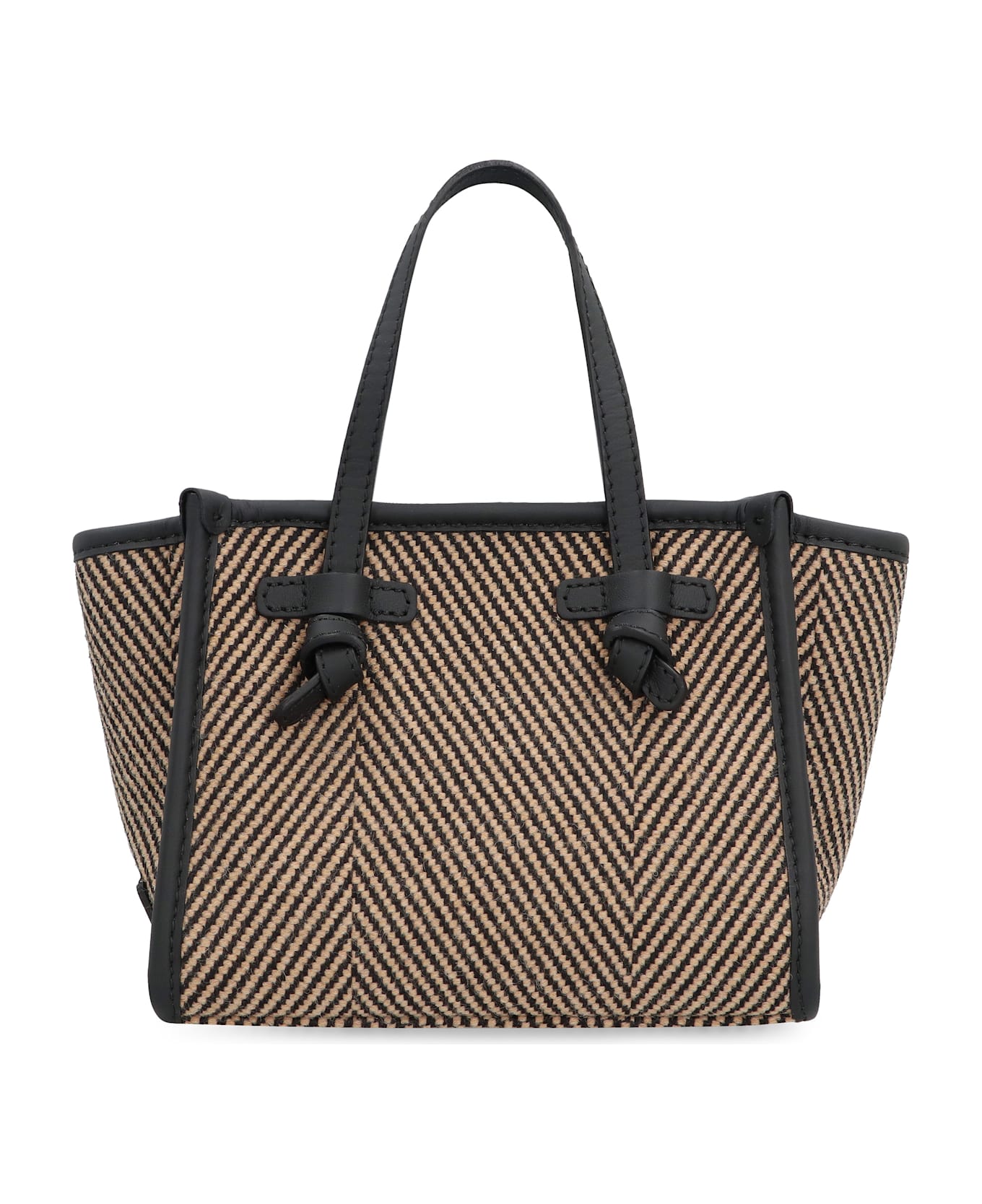 Gianni Chiarini Miss Marcella Herringbone Fabric Handbag - Var Nero