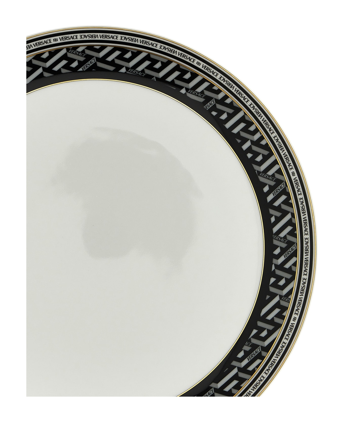 Versace 'la Greca' Dinner Plate - White/Black お皿＆ボウル