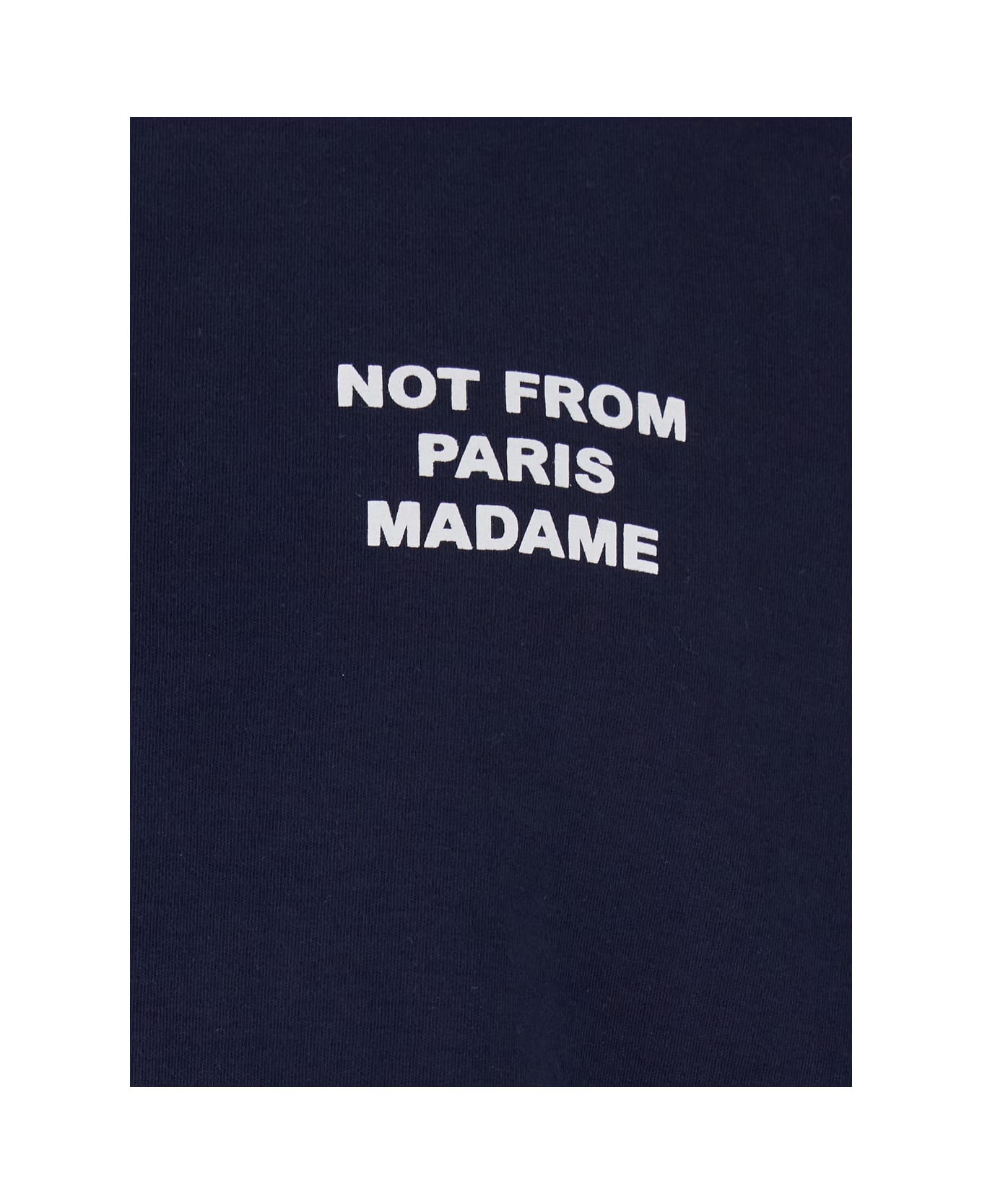 Drôle de Monsieur Blue Crewneck T-shirt With Slogan Print On The Front And Back In Cotton Man - Blue
