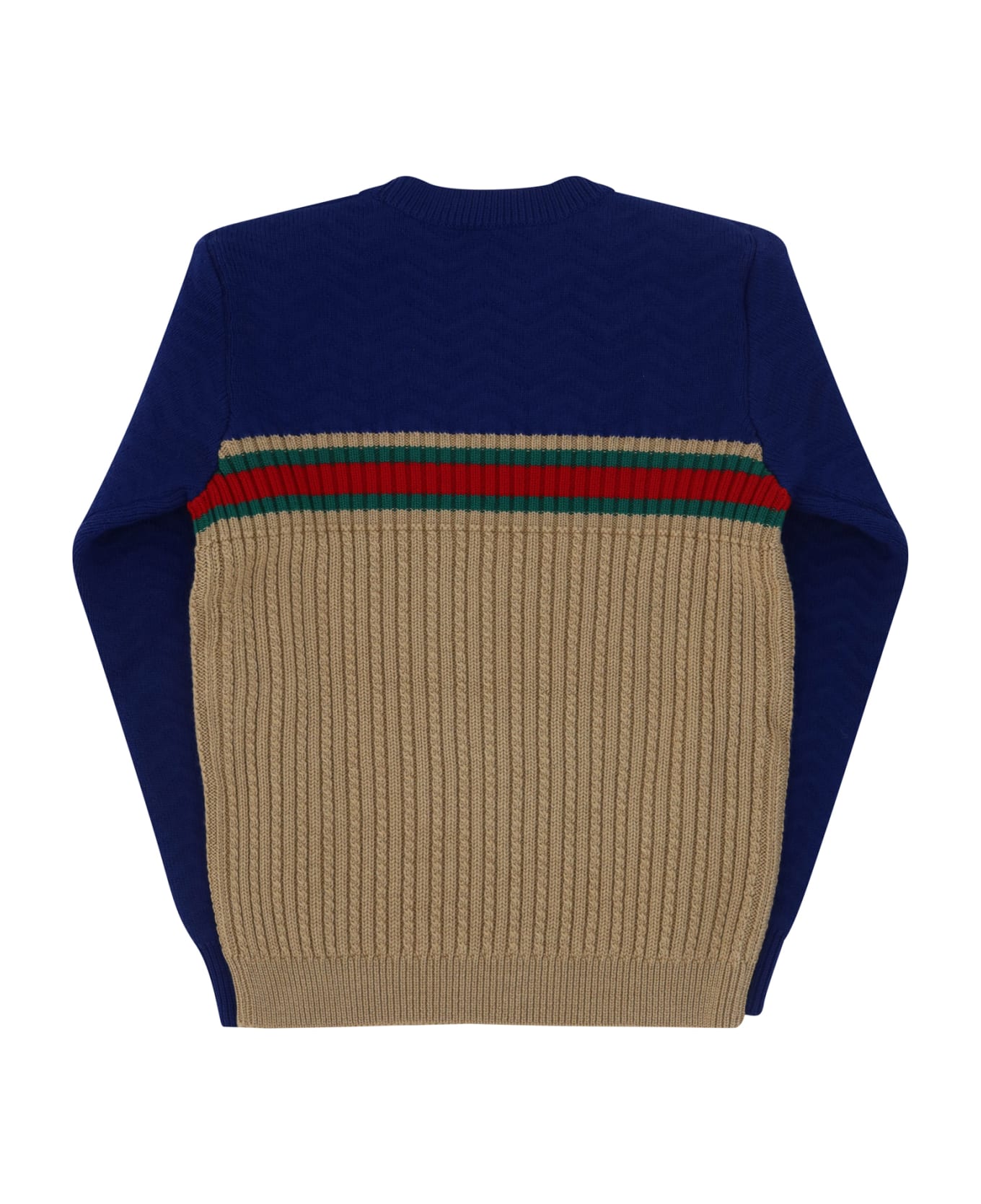Gucci Sweater For Boy - Camel/cobalt/mc ニットウェア＆スウェットシャツ