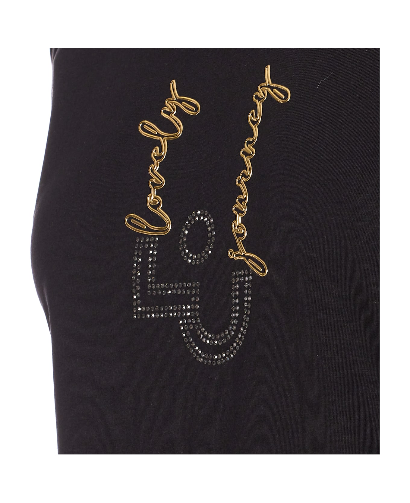 Liu-Jo Logo Long Sleeves T-shirt - Black