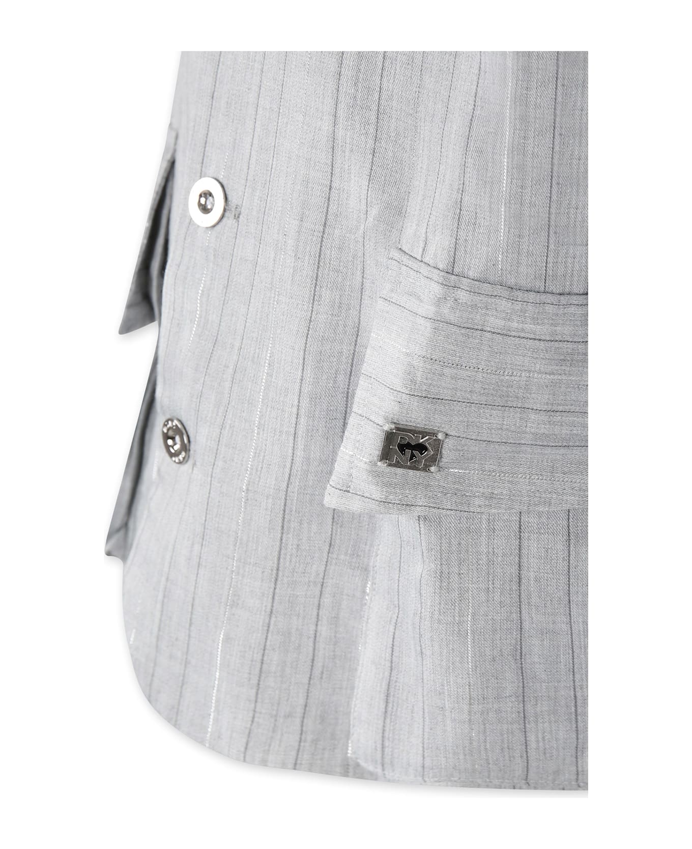 DKNY Grey Vest For Girl With Logo - Grey
