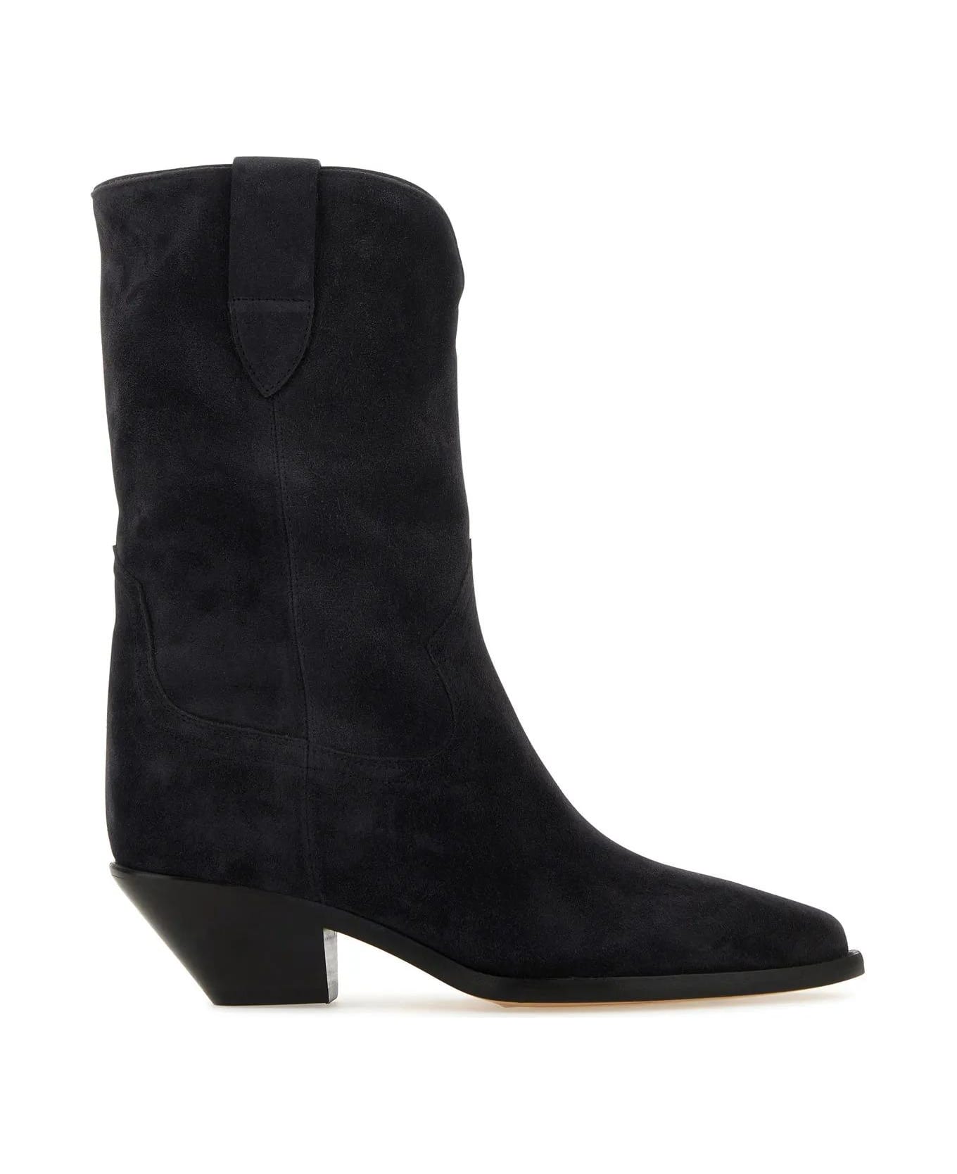 Isabel Marant Slate Suede Ankle Boots - Black