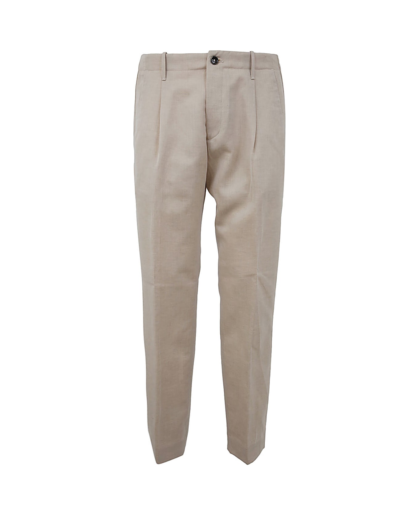Nine in the Morning Fold Chino Trouser With Pence - Ivory