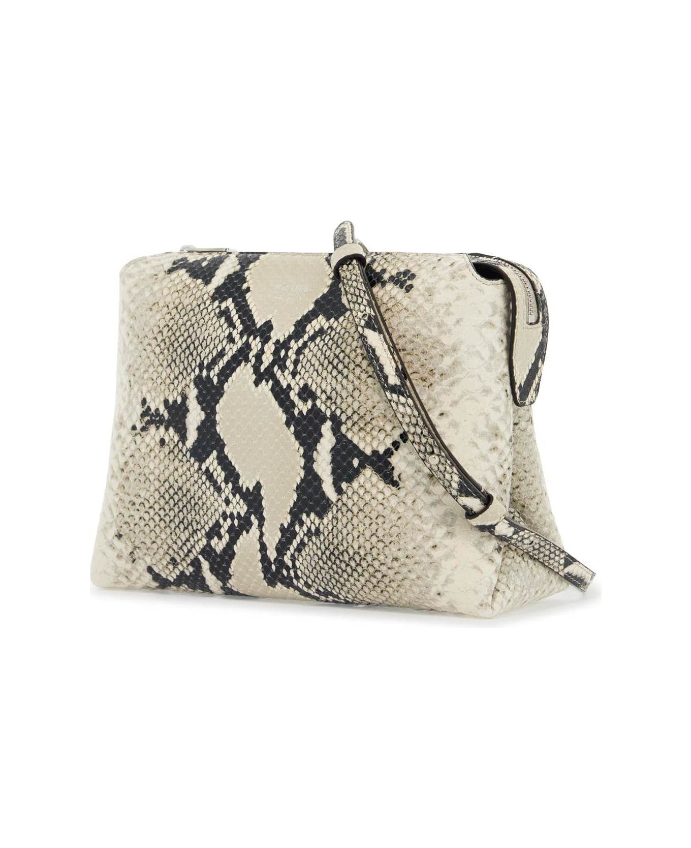 Khaite Python Print Leather Lina Clutch Bag - NATURAL