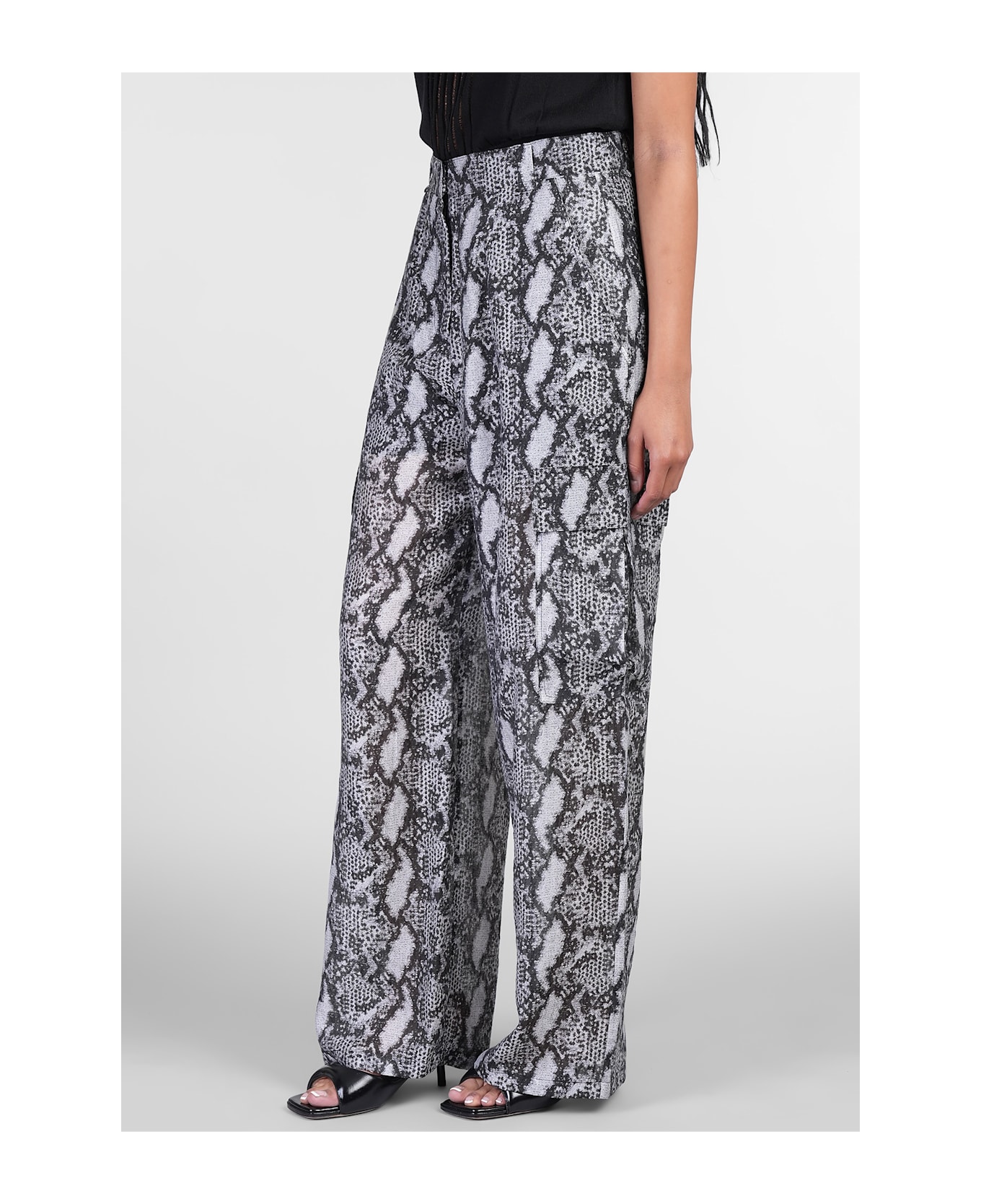 IRO Asona Pants In Silver Wool And Polyester - silver