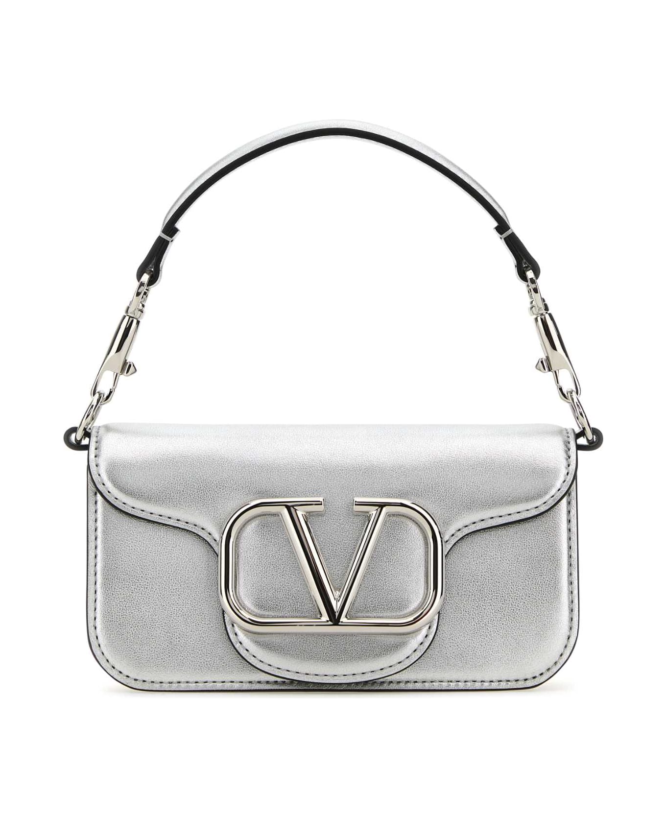 Valentino Garavani Silver Leather Locã² Handbag - SILVER