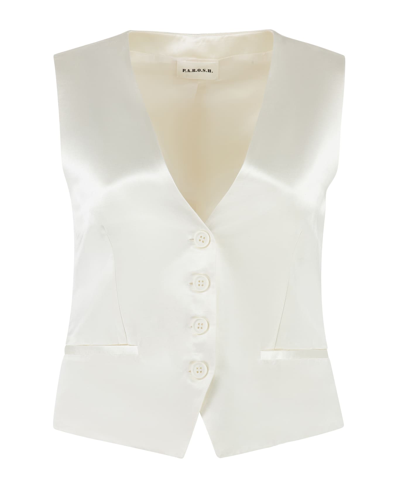 Parosh Tailored Vest - Panna