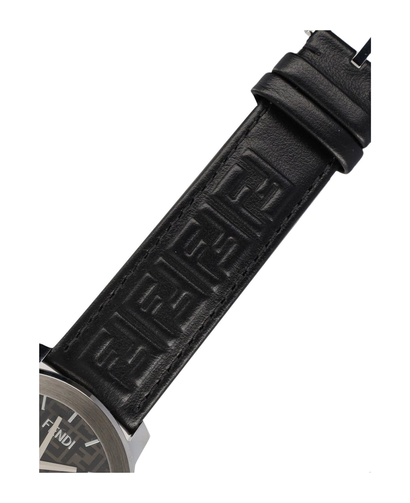 Fendi Logo-detailed Round Watch - Black