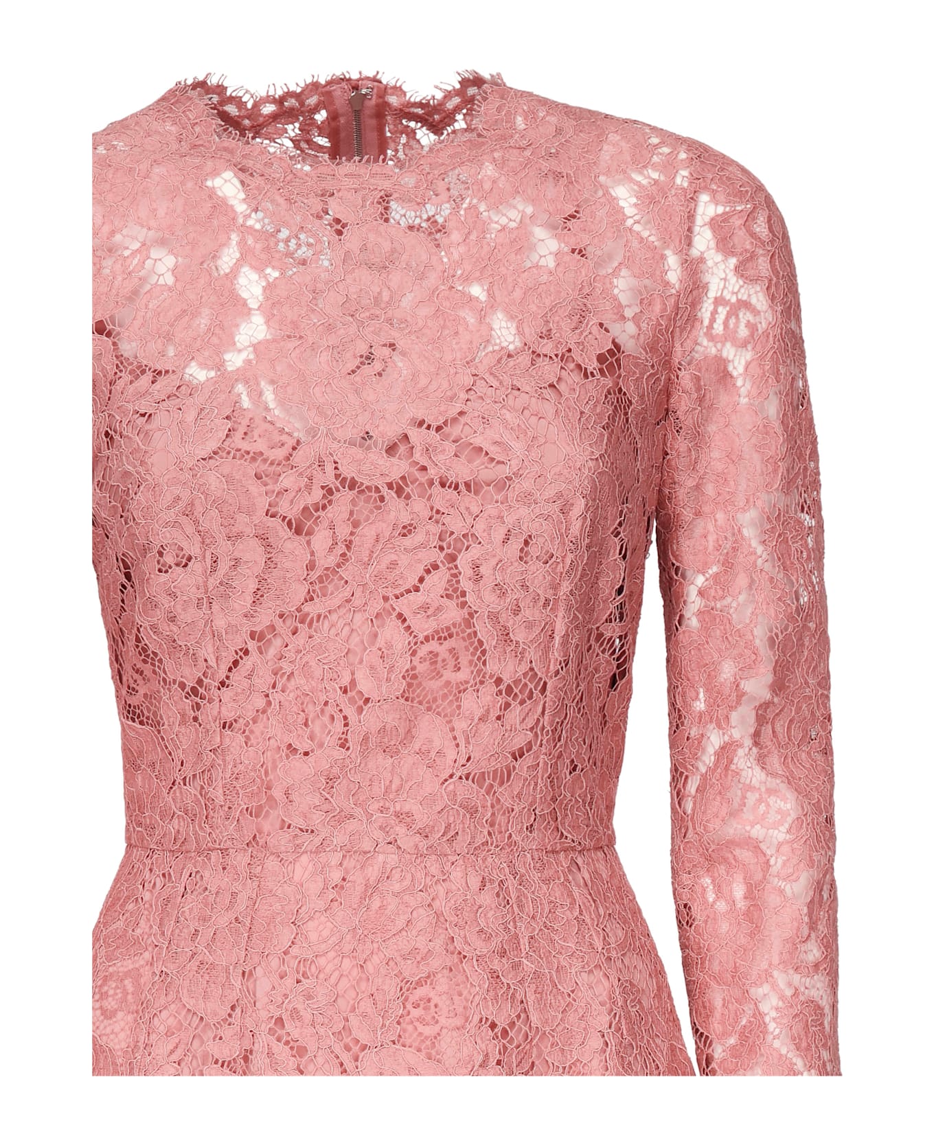 Dolce 
Gabbana Lace Sheath Longuette Dress - Pink