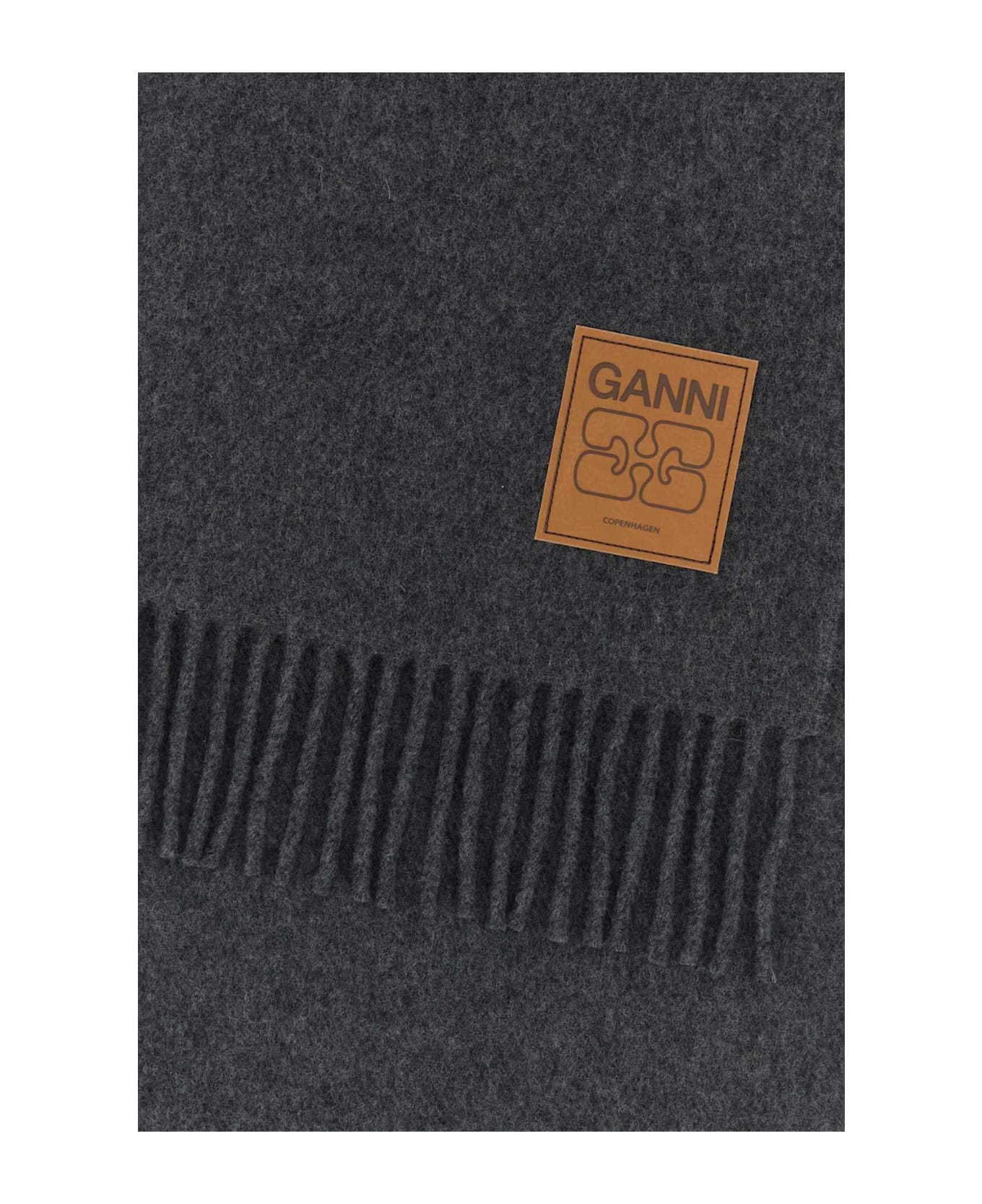 Ganni Dark Grey Wool Scarf - PALOMAMELANGE
