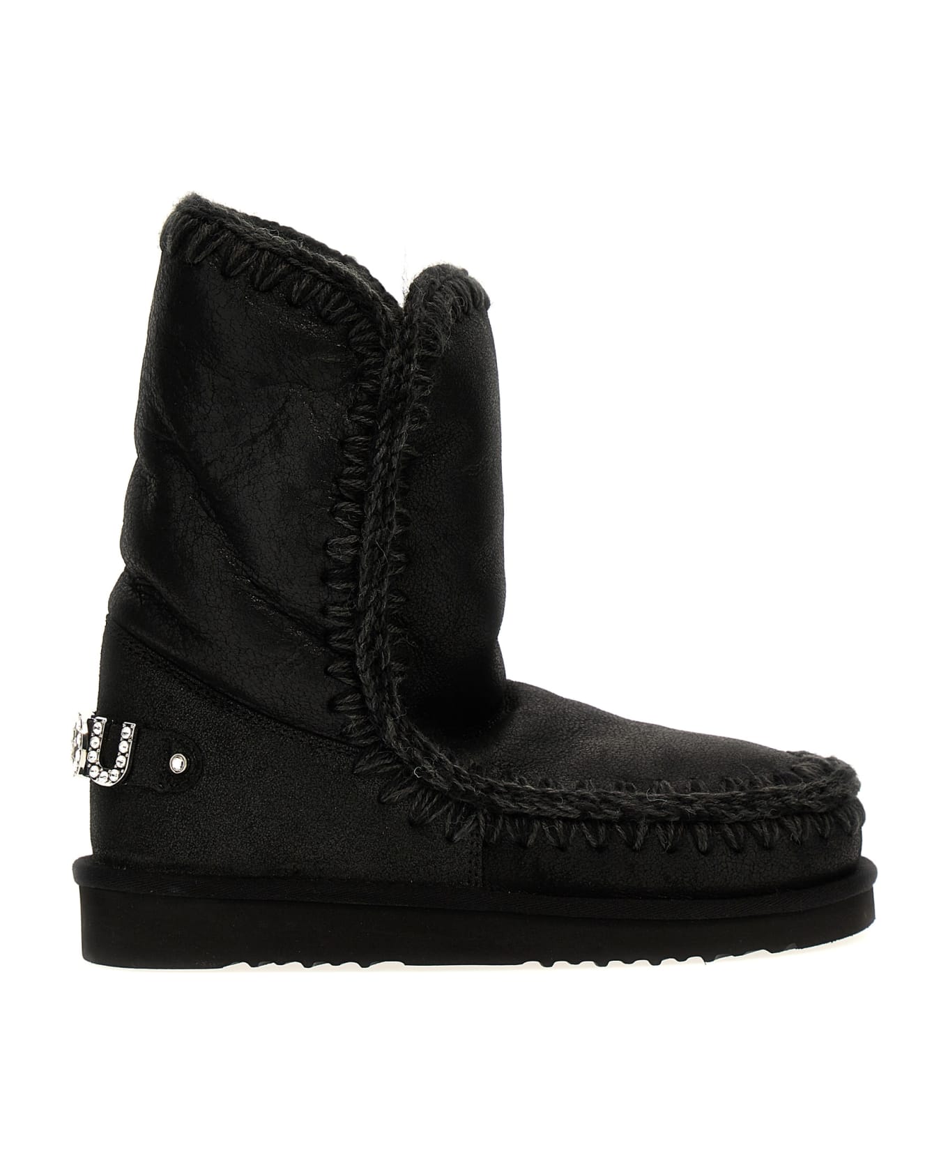 Mou 
eskimo 24 Rhinestone Logo
 Ankle Boots - Grey