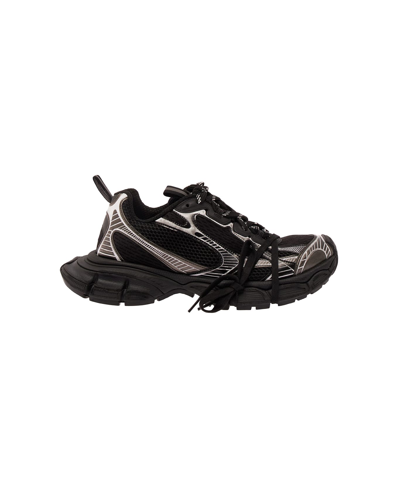 Balenciaga '3xl' Black Low Top Sneakers With Logo Detail In Mesh And Polyurethane Man - Black スニーカー