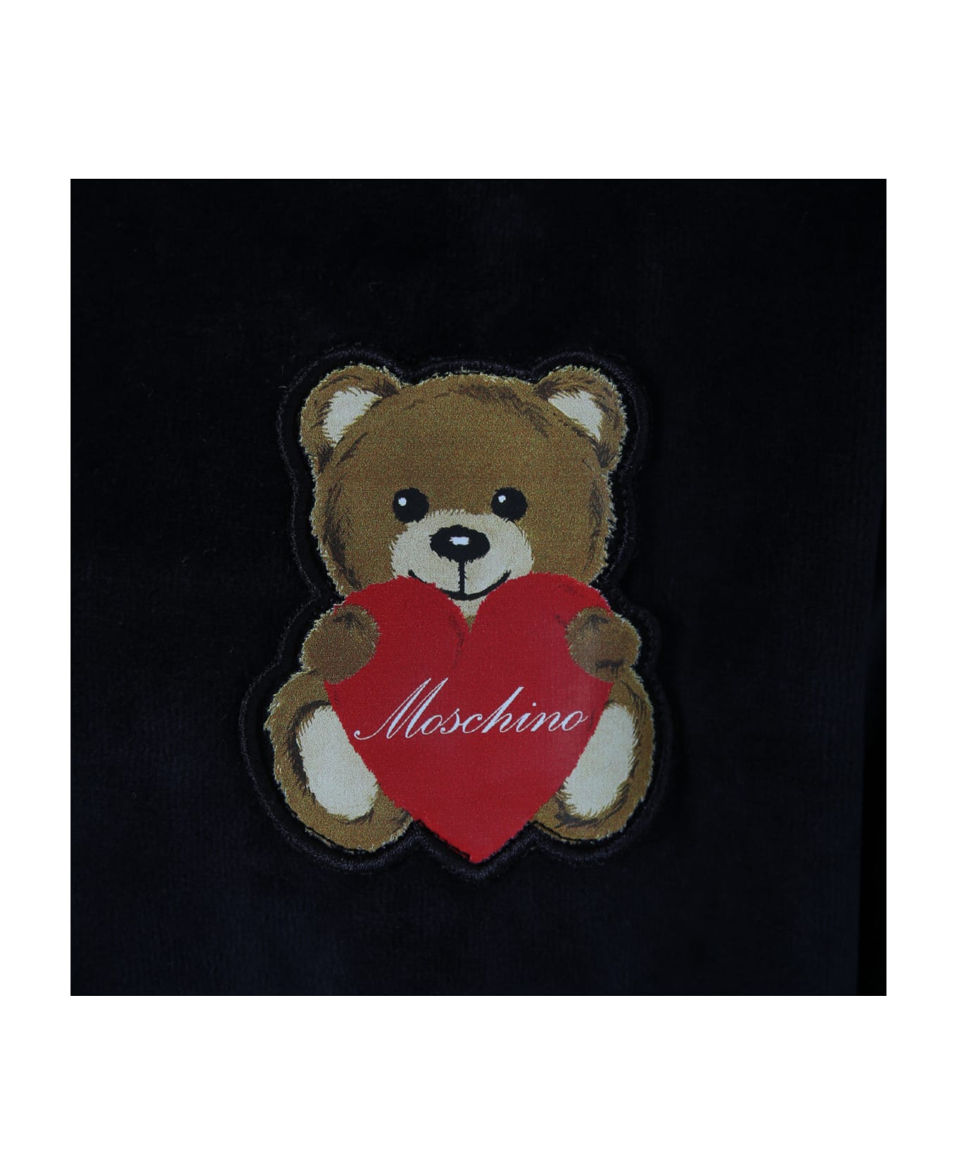 Moschino Black Suit For Girls With Teddy Bears And Logo - Black