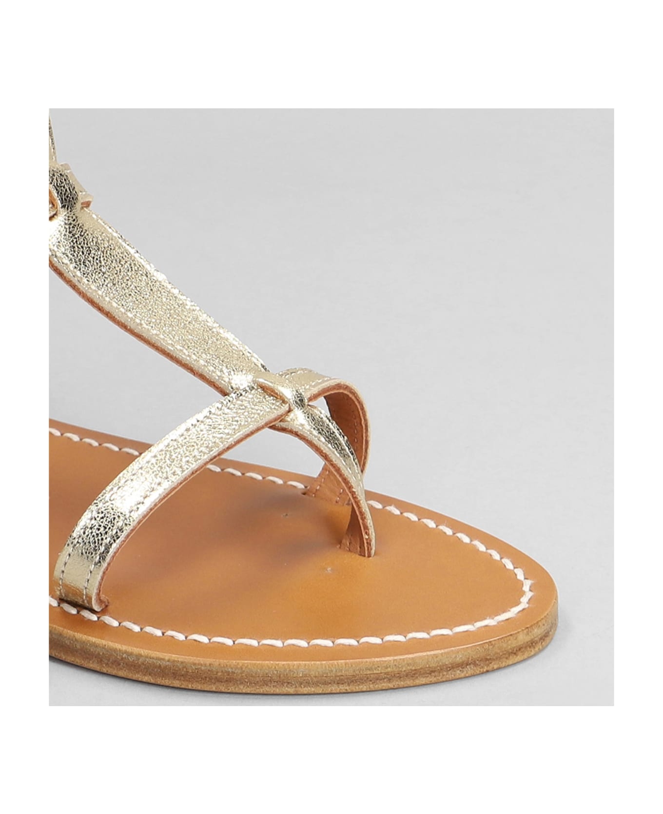 K.Jacques Caravelle F Flats In Gold Leather - gold