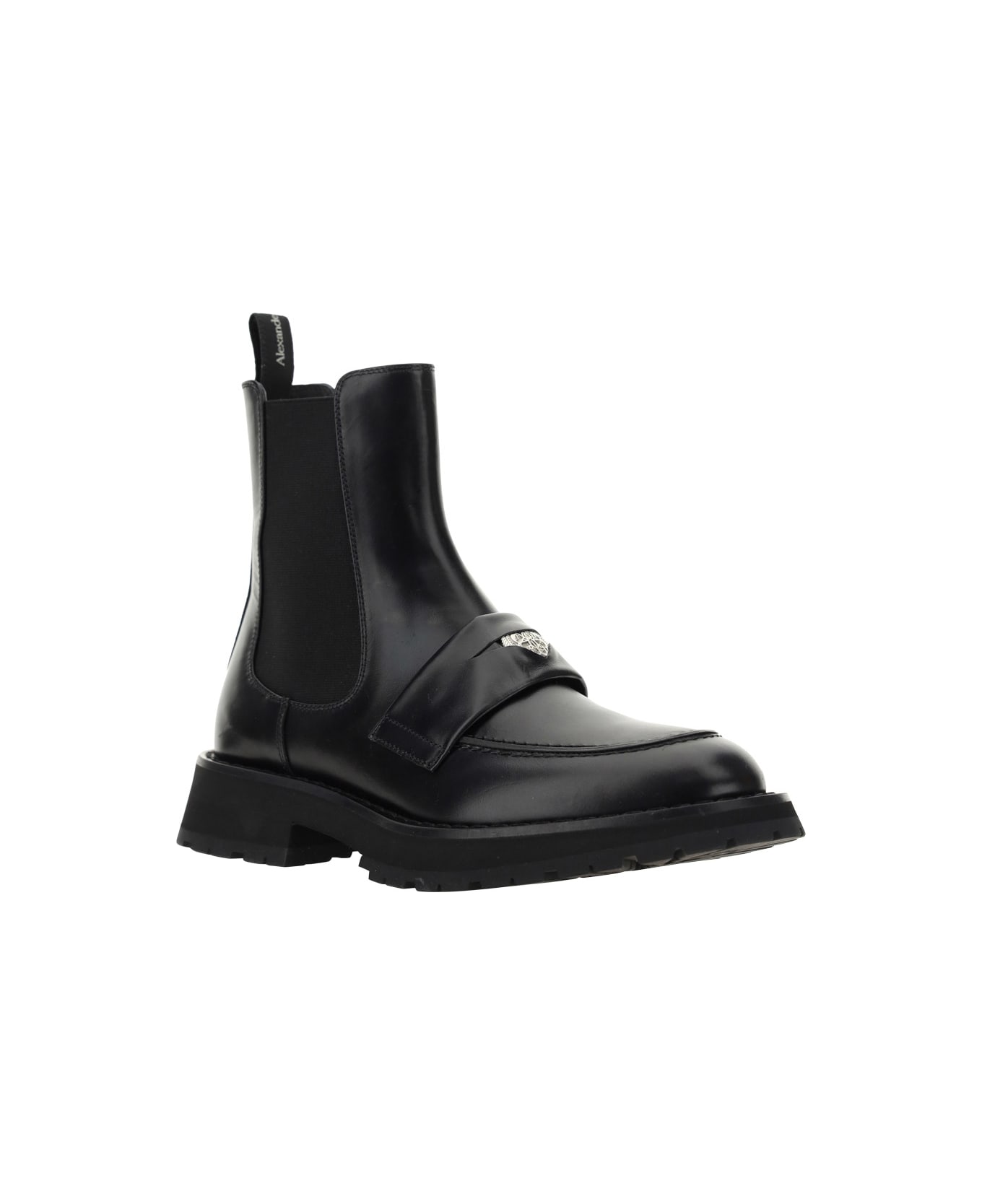 Alexander McQueen Ankle Boots - Black/black/silver