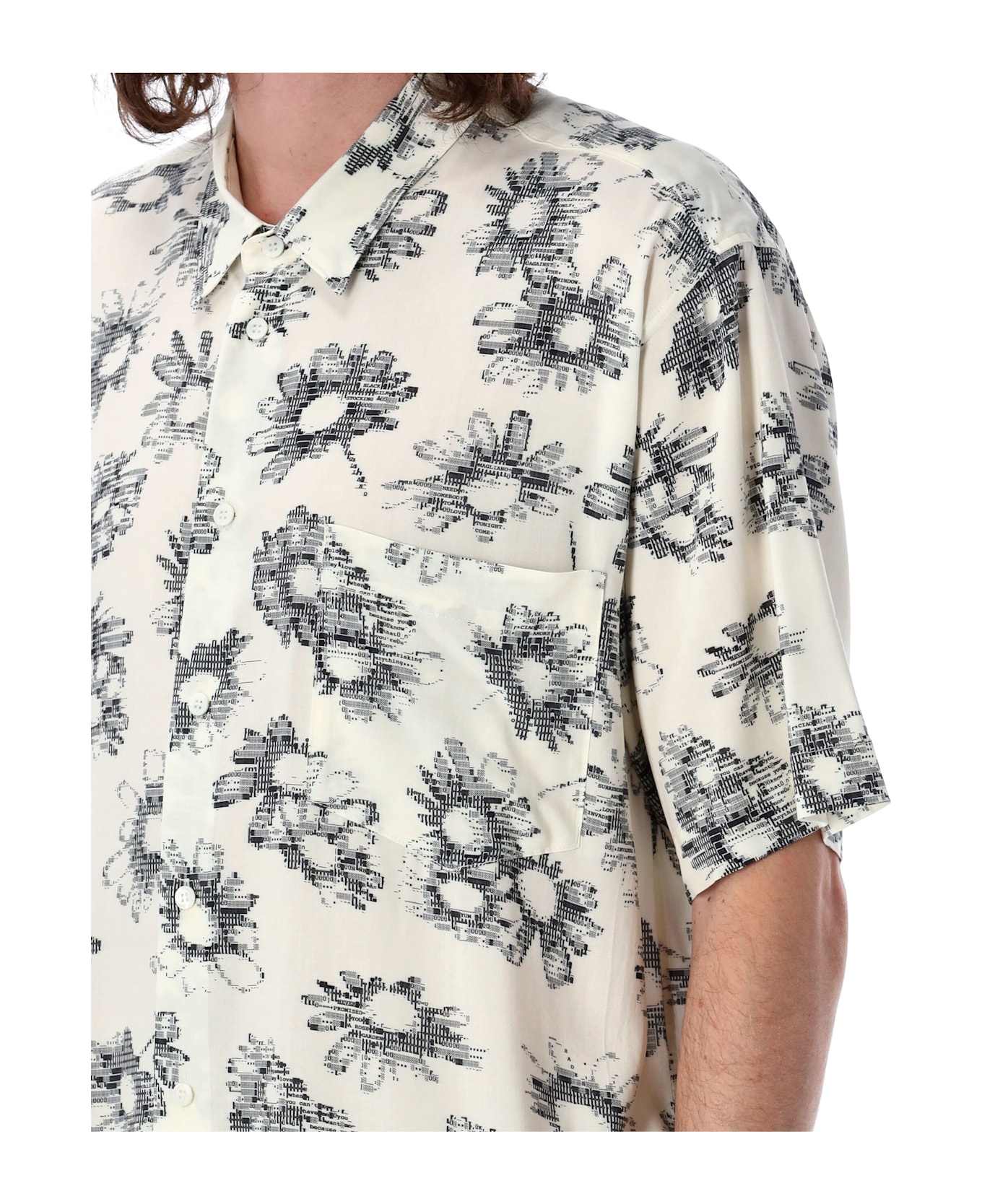 Magliano Pixel Flower Shirt - WHITE