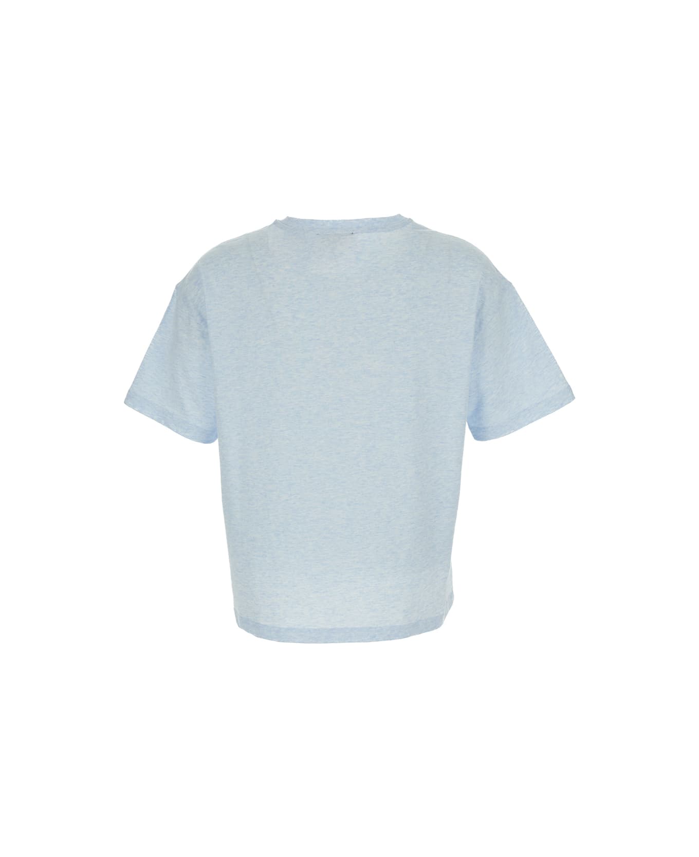 A.P.C. Round Neck T-shirt With Printed Logo In Cotton - Light blue Tシャツ