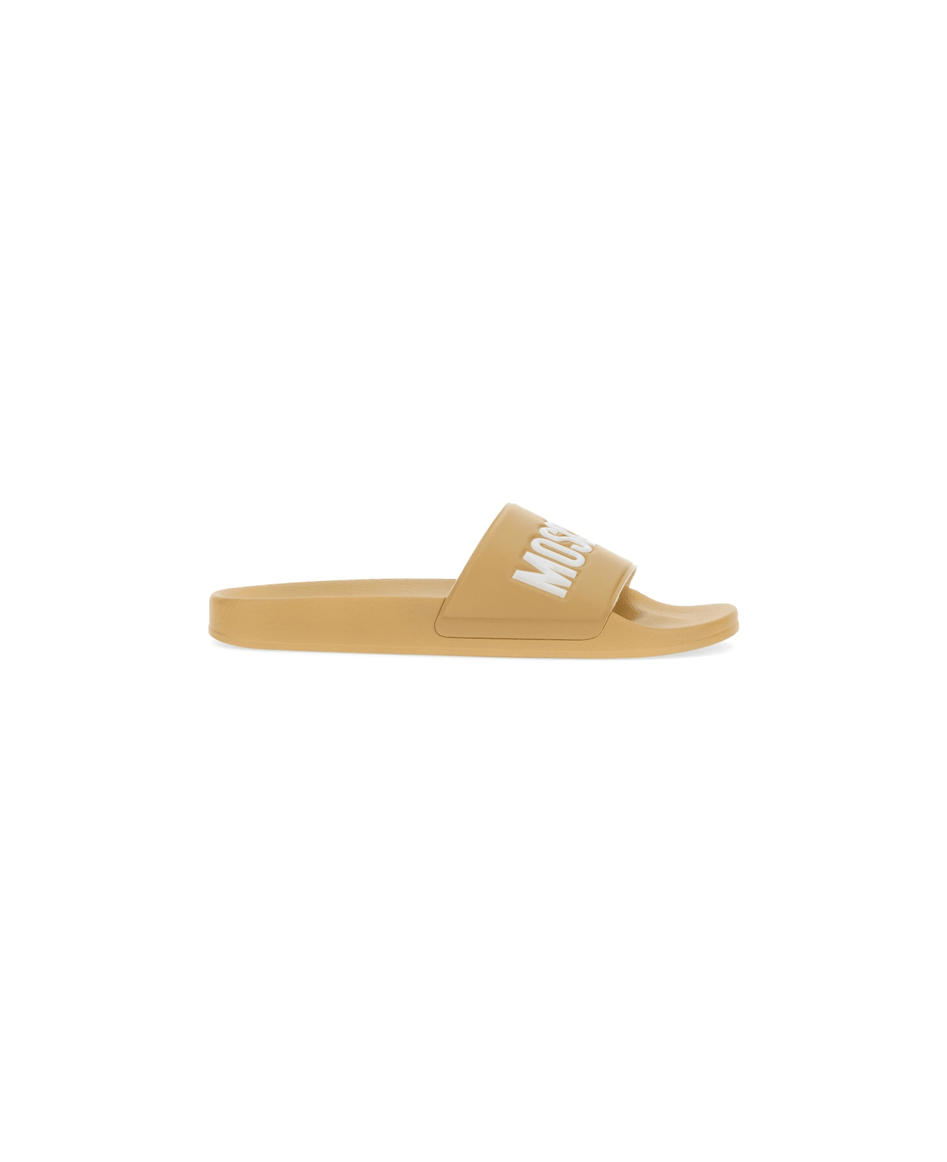 Moschino Sandal With Logo - BEIGE