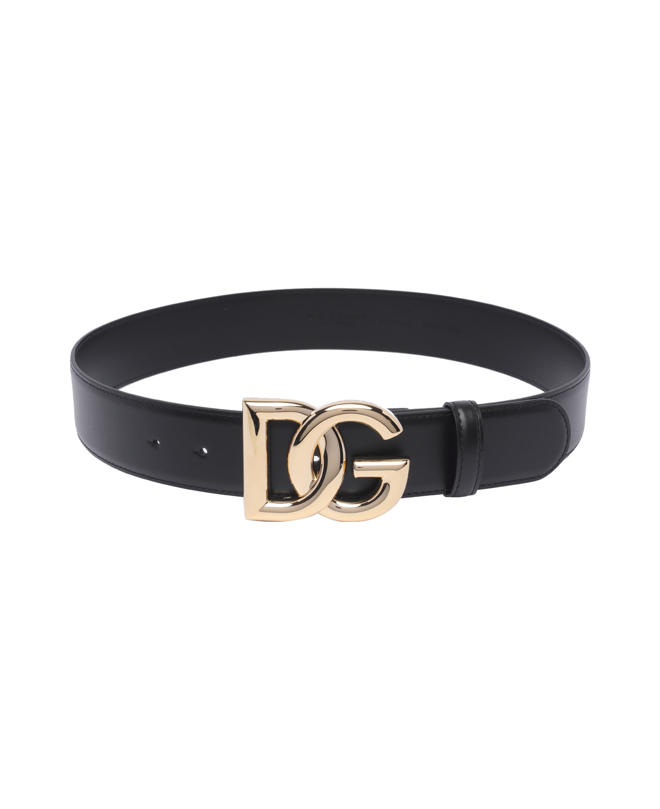 Dolce & Gabbana Dg Logo Leather Belt - Black