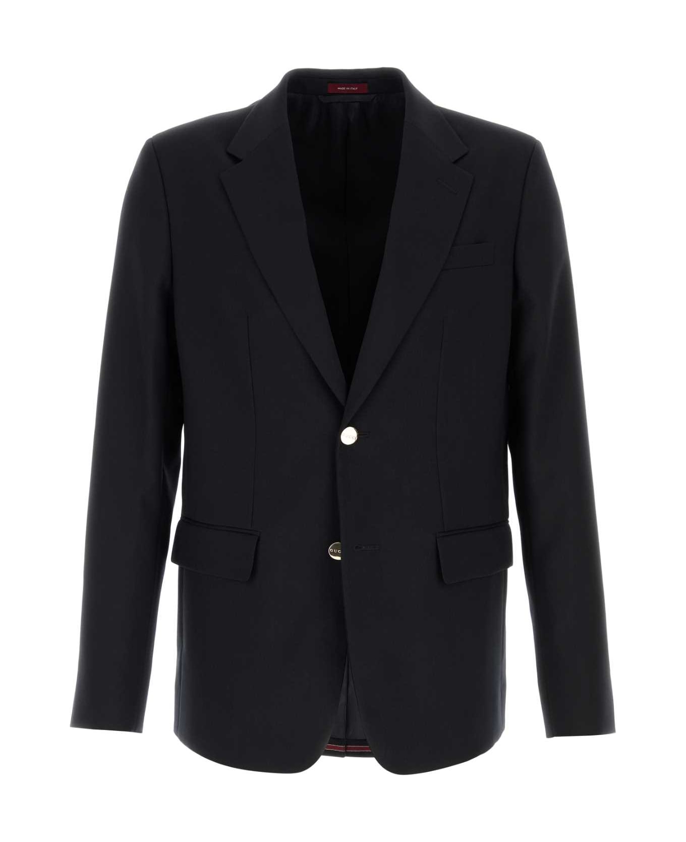 Gucci Midnight Blue Wool Blazer - BLUERED