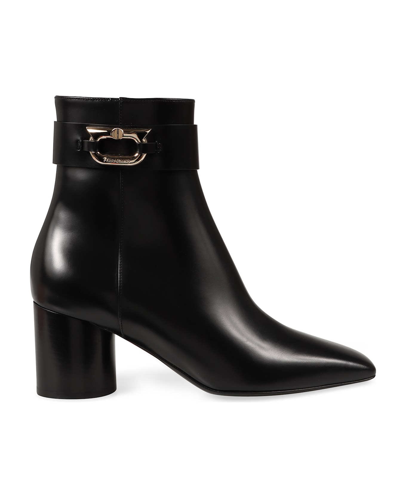 Ferragamo Leather Ankle Boots - black
