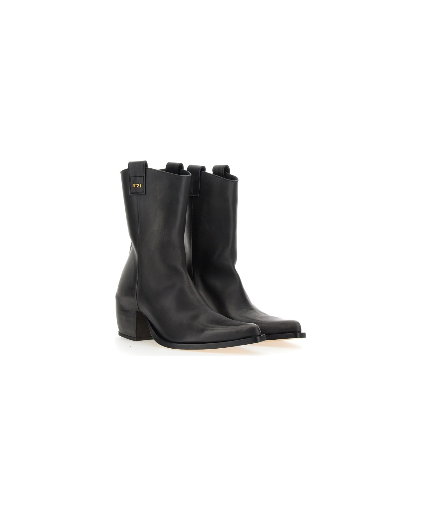 N.21 Leather Boot - BLACK