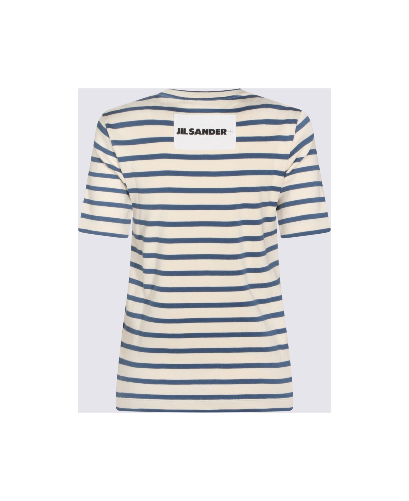 Jil Sander White And Blue Cotton T-shirt - CORNSILK