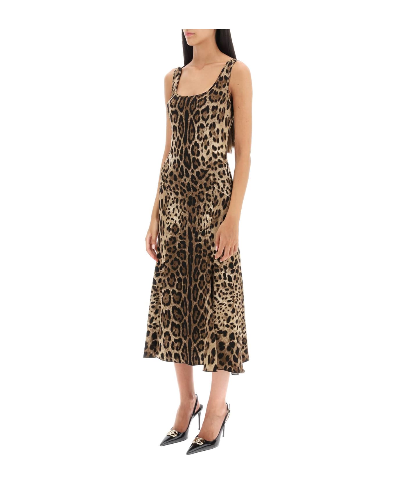 Dolce & Gabbana Leopard-print Midi Dress - LEO NEW (Beige) ワンピース＆ドレス