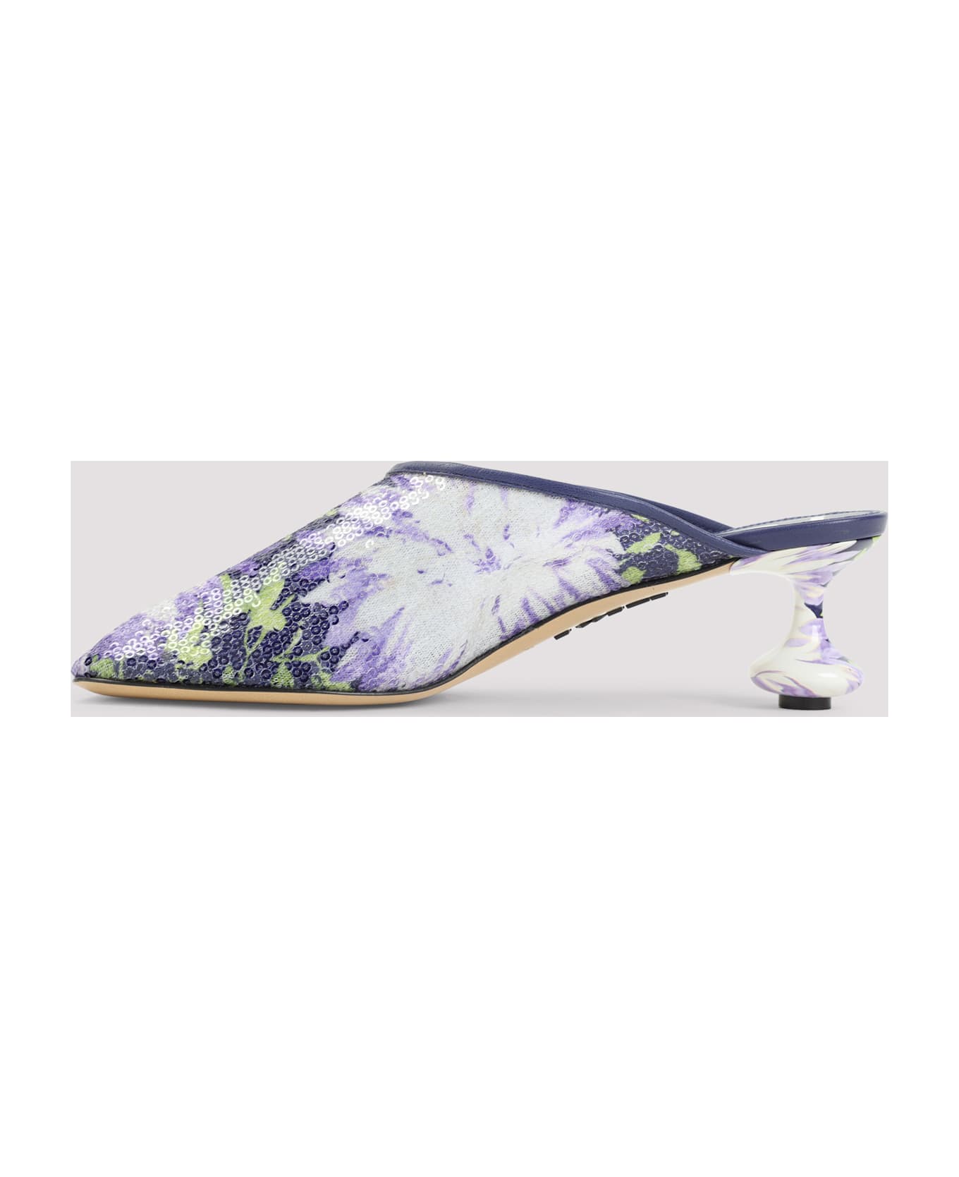 Loewe Toy 45 Sequins Mules - Navy Lilac