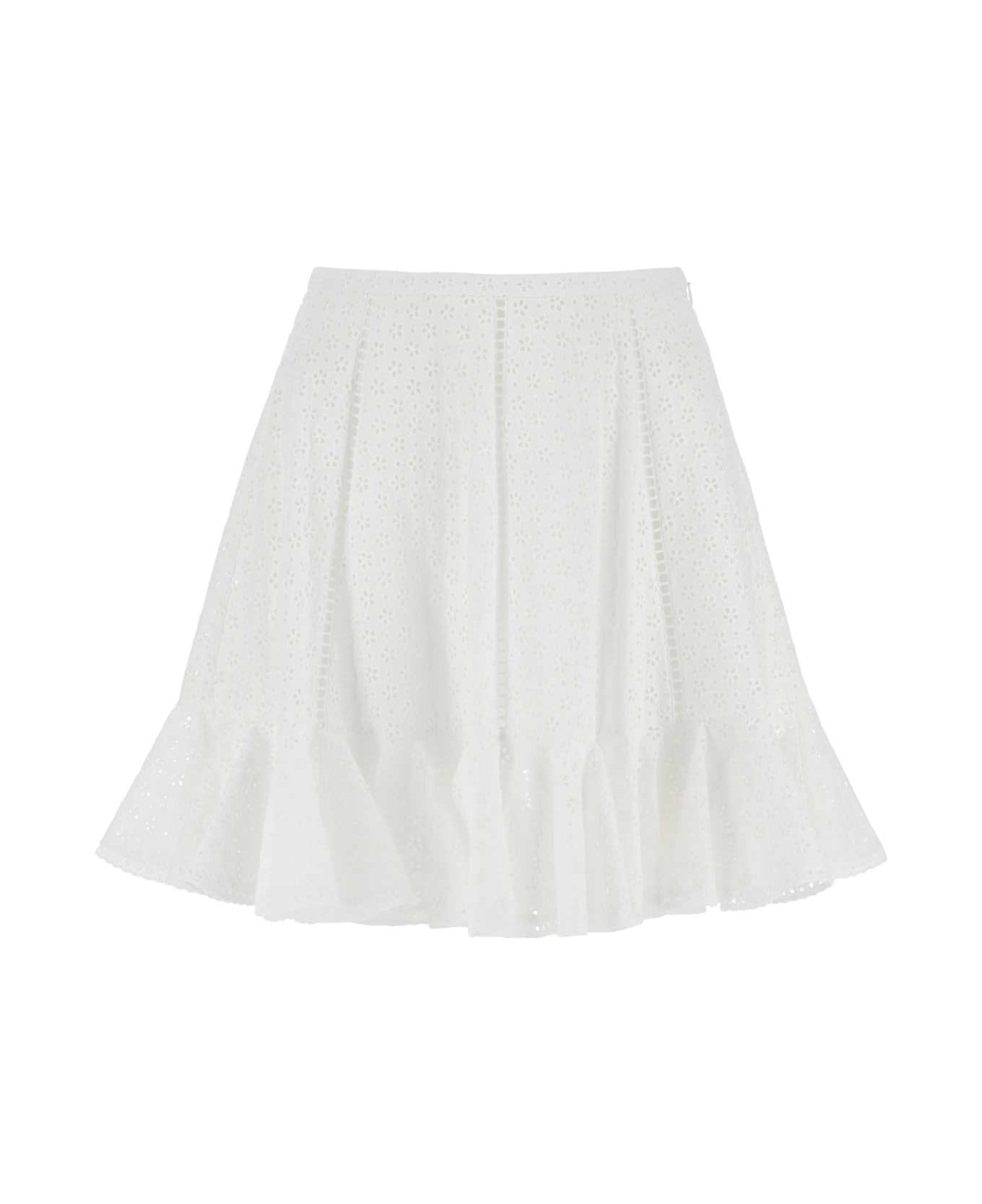 Philosophy di Lorenzo Serafini White Broderie Anglaise Skirt - White