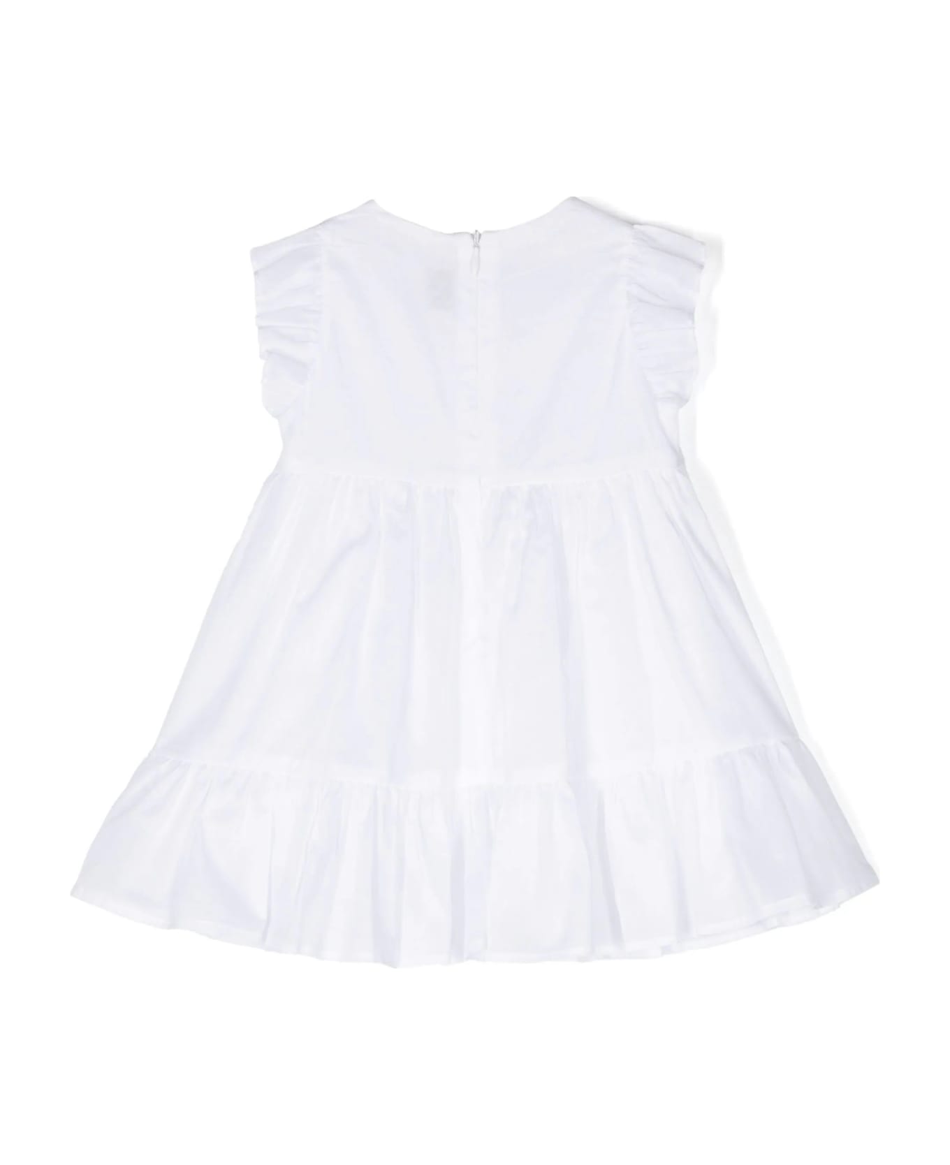 Il Gufo White Cotton Voile Dress With Culotte - White ワンピース＆ドレス