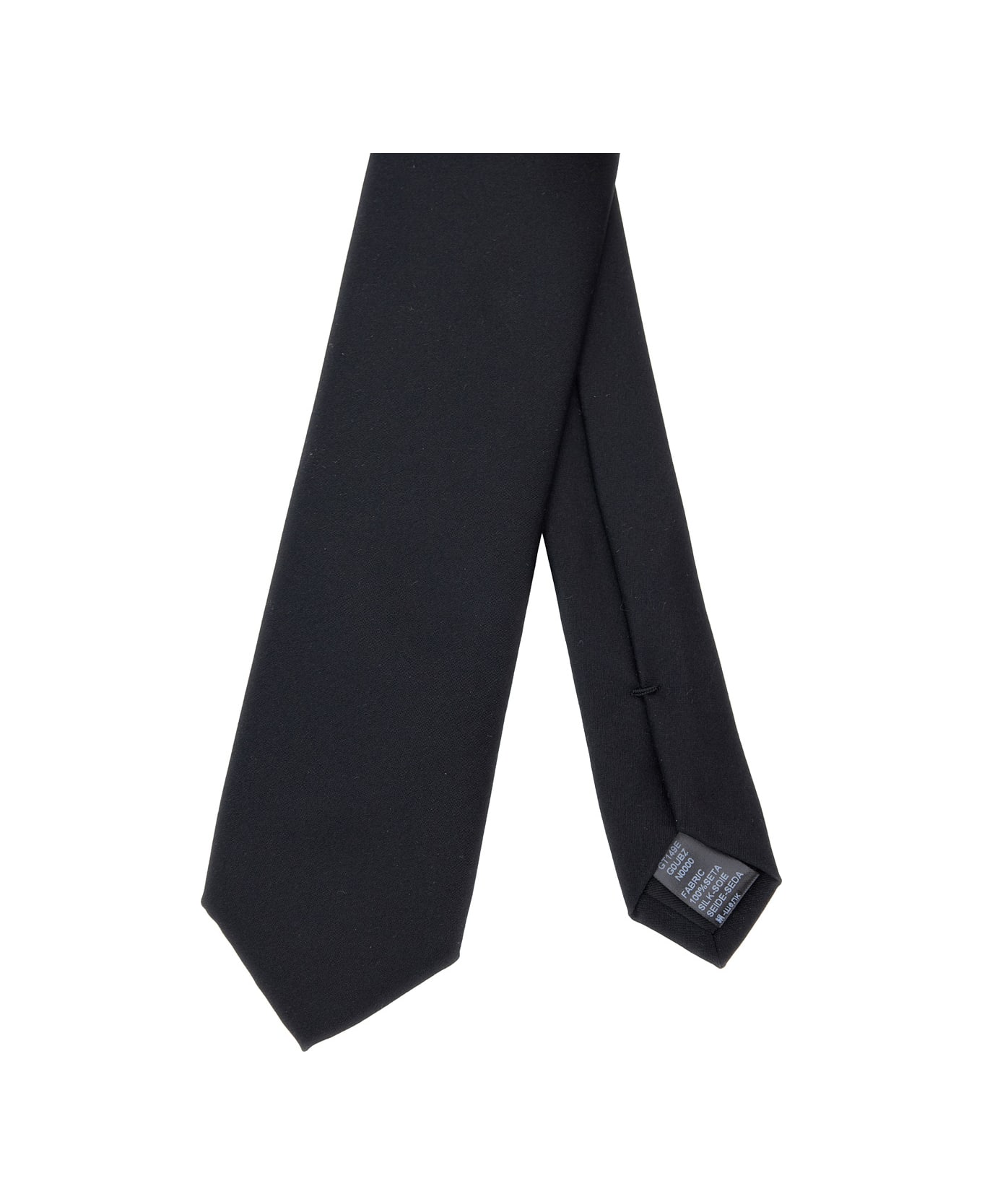 Dolce & Gabbana 'martini' Black Tie With Pointed Tip In Silk Man - Black