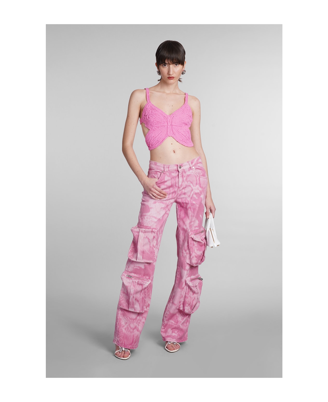 Blumarine Pants In Rose-pink Cotton - PINK