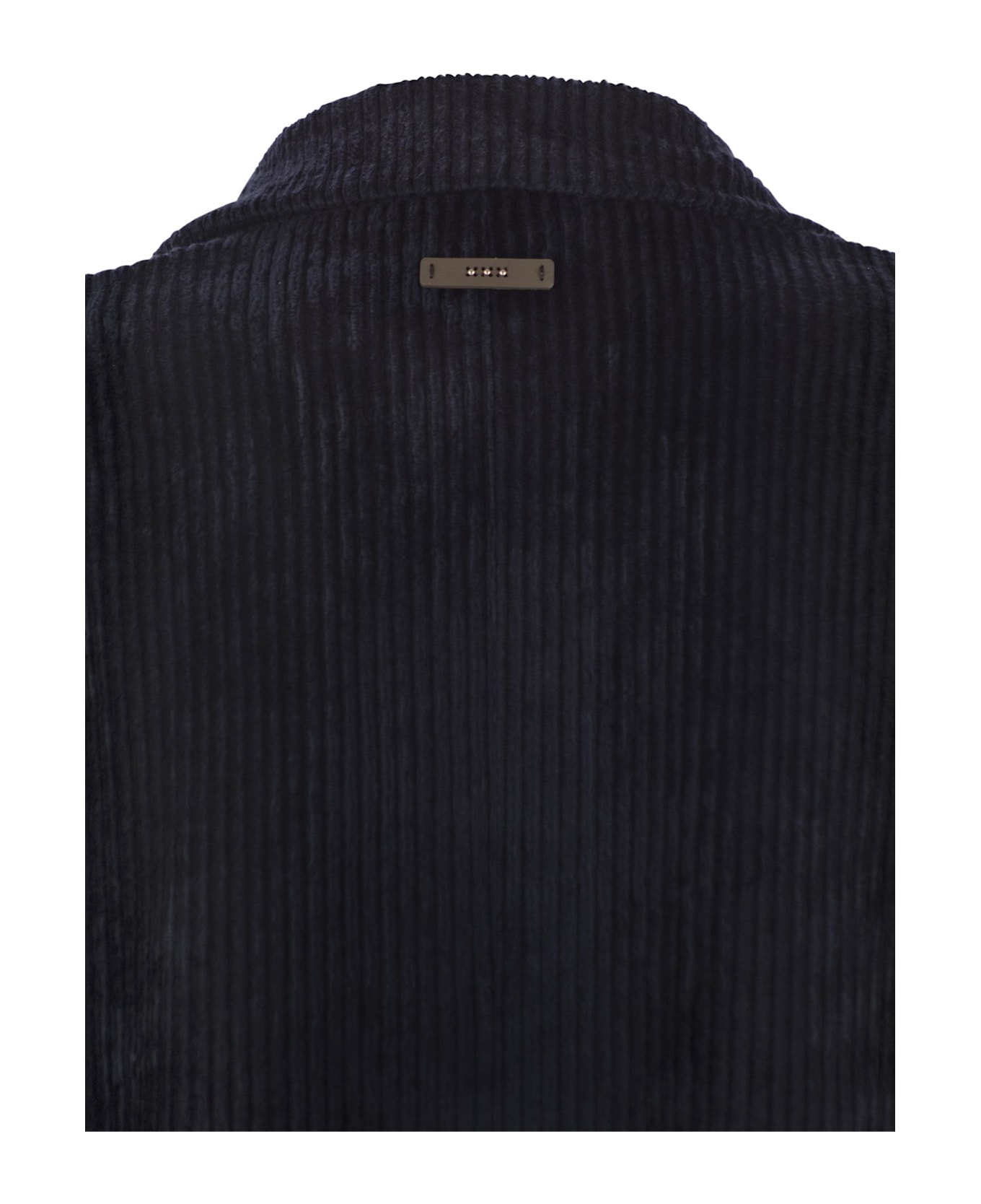 Peserico Velvet Double-breasted Blazer - Navy