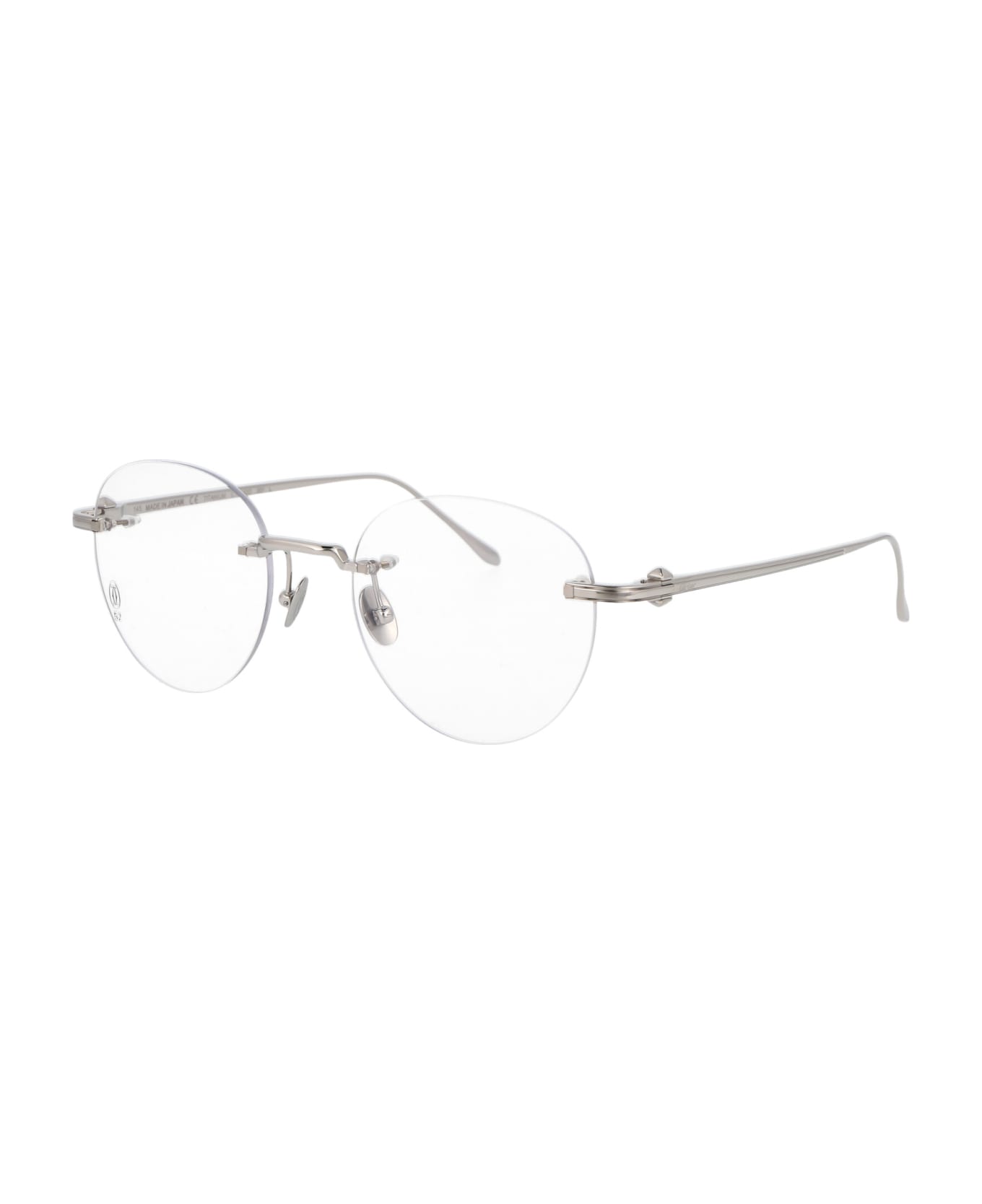 Cartier Eyewear Ct0342o Glasses - 001 SILVER SILVER TRANSPARENT