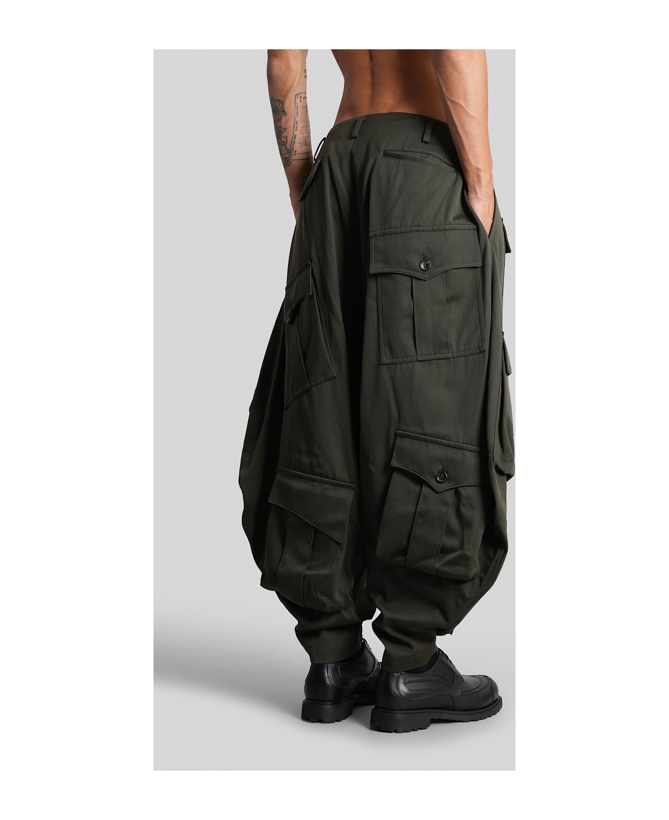 Comme Des Garçons Homme Plus Pants In Green Wool - green