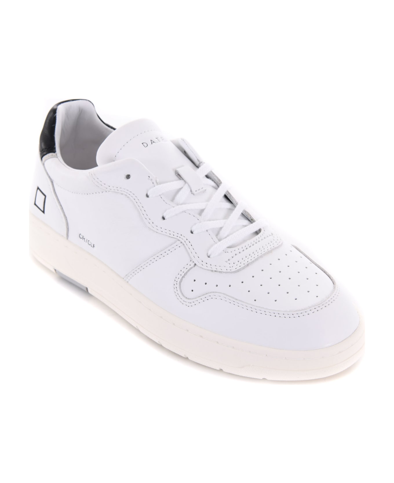 D.A.T.E. Sneakers "court Calf" In Leather - Bianco/nero