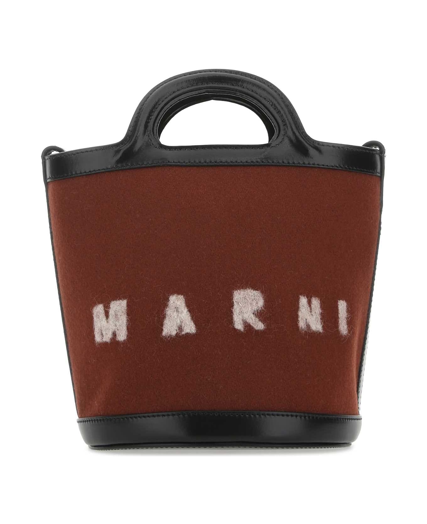 Marni Two-tone Felt And Leather Tropicalia Bucket Bag - ZO254 トートバッグ
