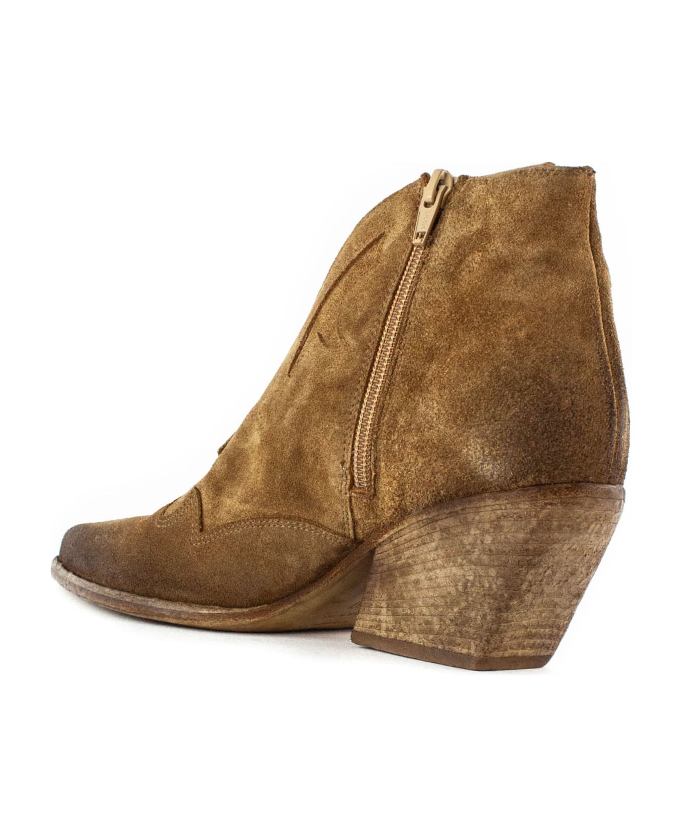 Elena Iachi Brown Suede Texan Ankle Boots - Brown ブーツ