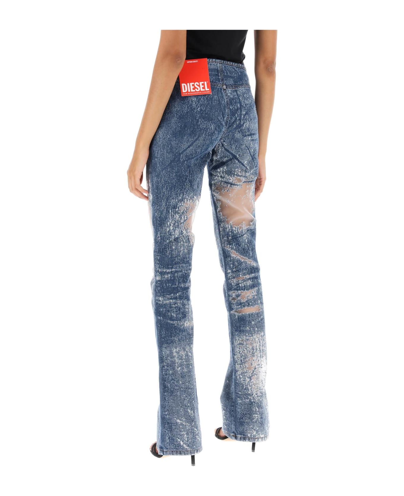 Diesel D-shark Jeans With Devoré Detailing - DENIM (Blue)