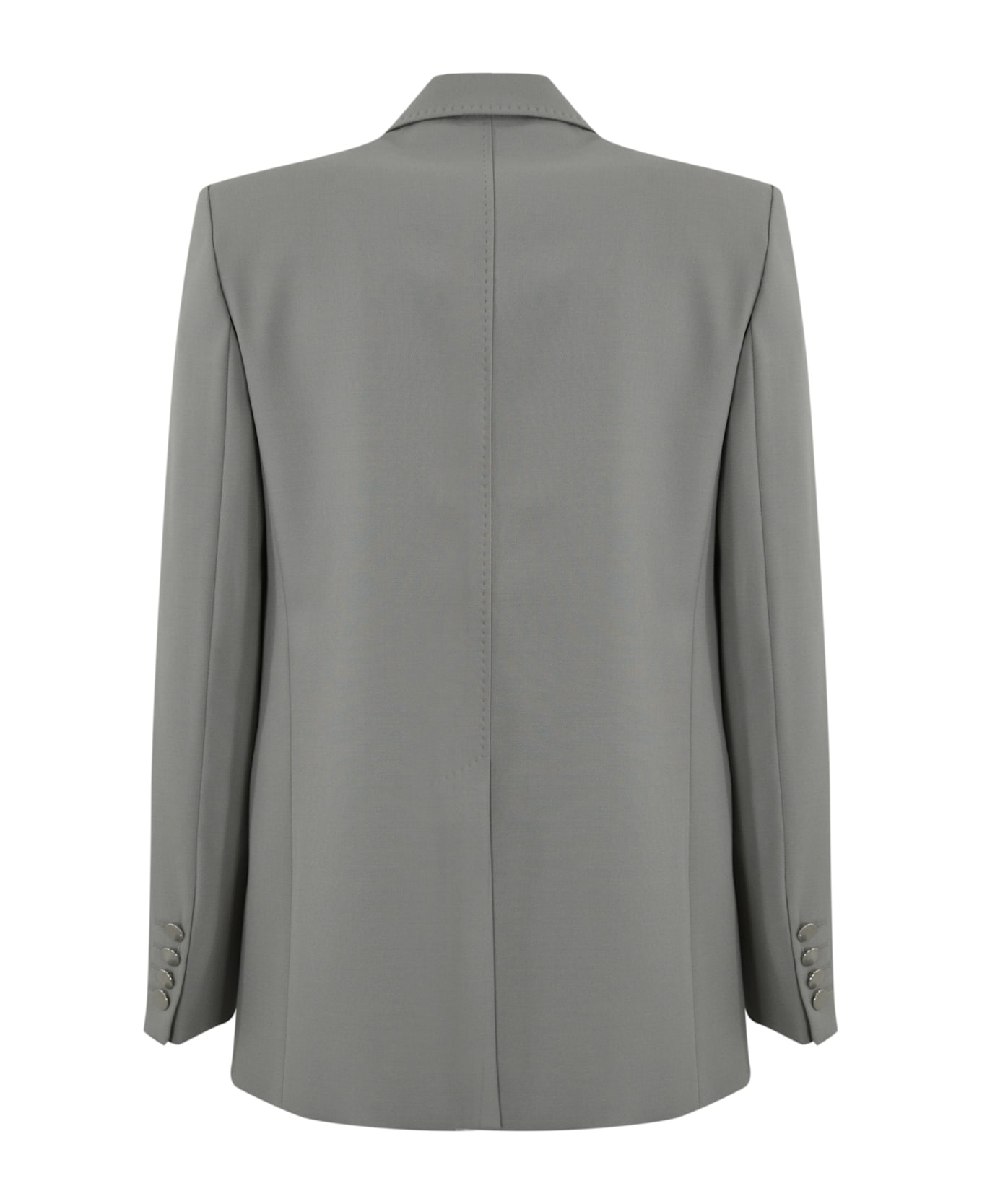 Max Mara Studio Edicola Blazer In Wool Crepe Satin - Grigio acciao