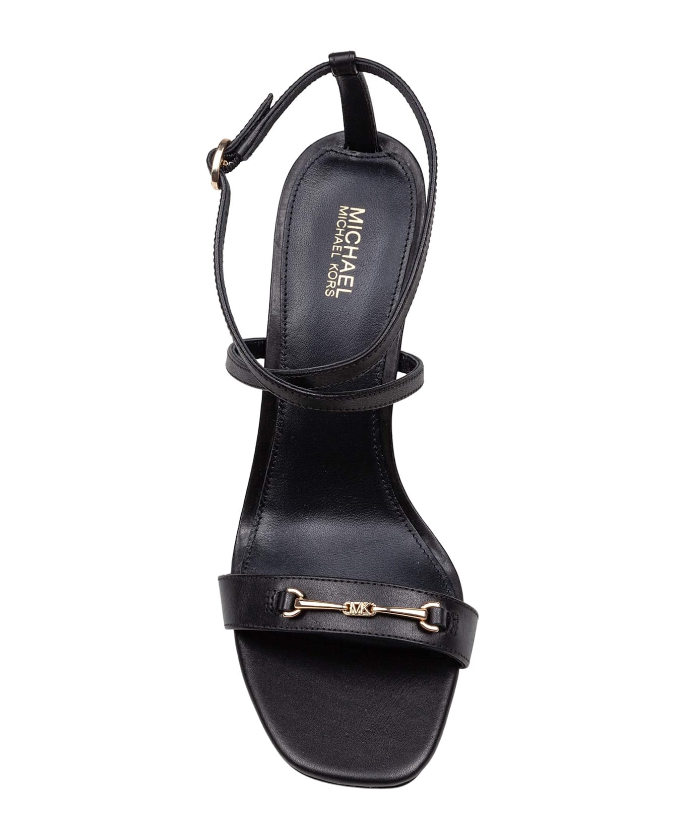 Michael Kors Lena Leather Sandal Black Color - Black