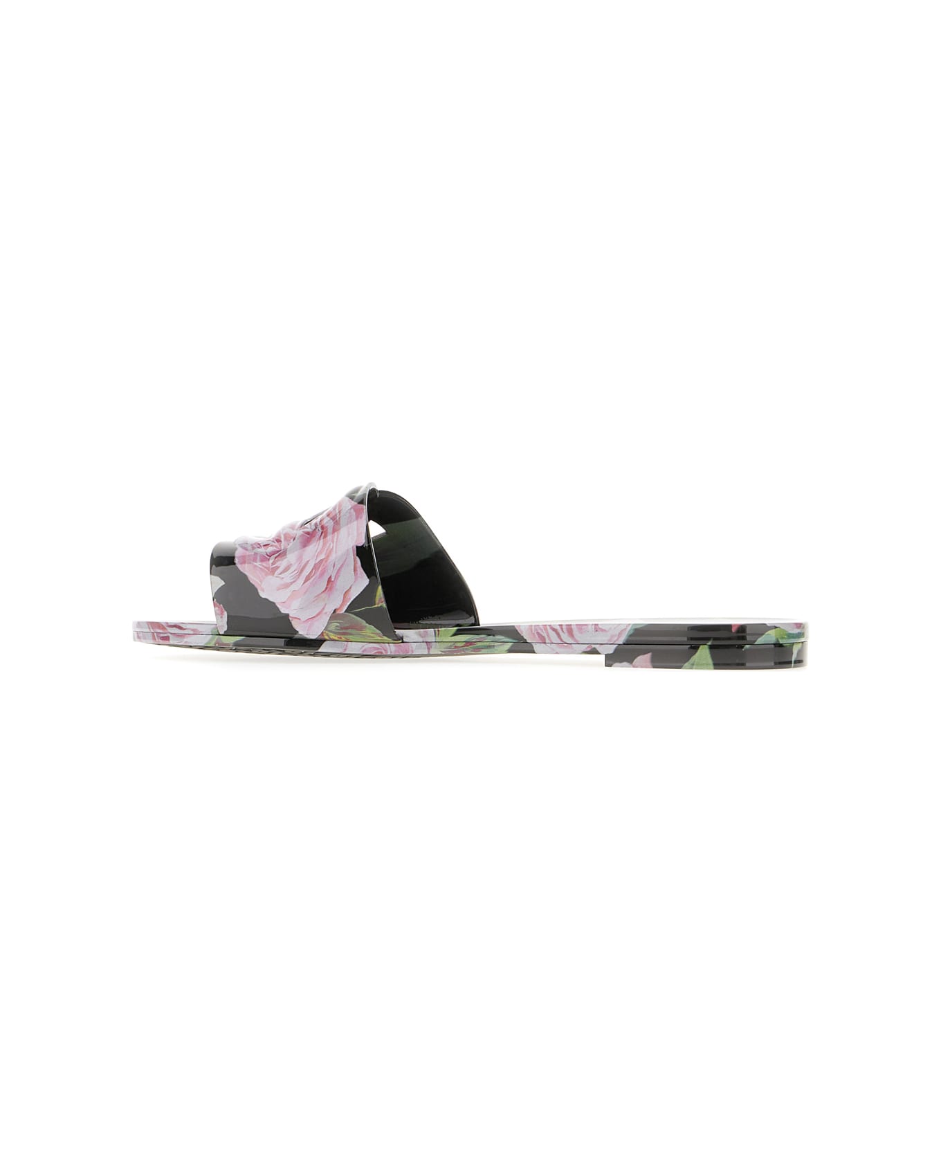 Dolce 
Gabbana Multicolor Rubber Slippers - ROSE ROSA FDO NERO