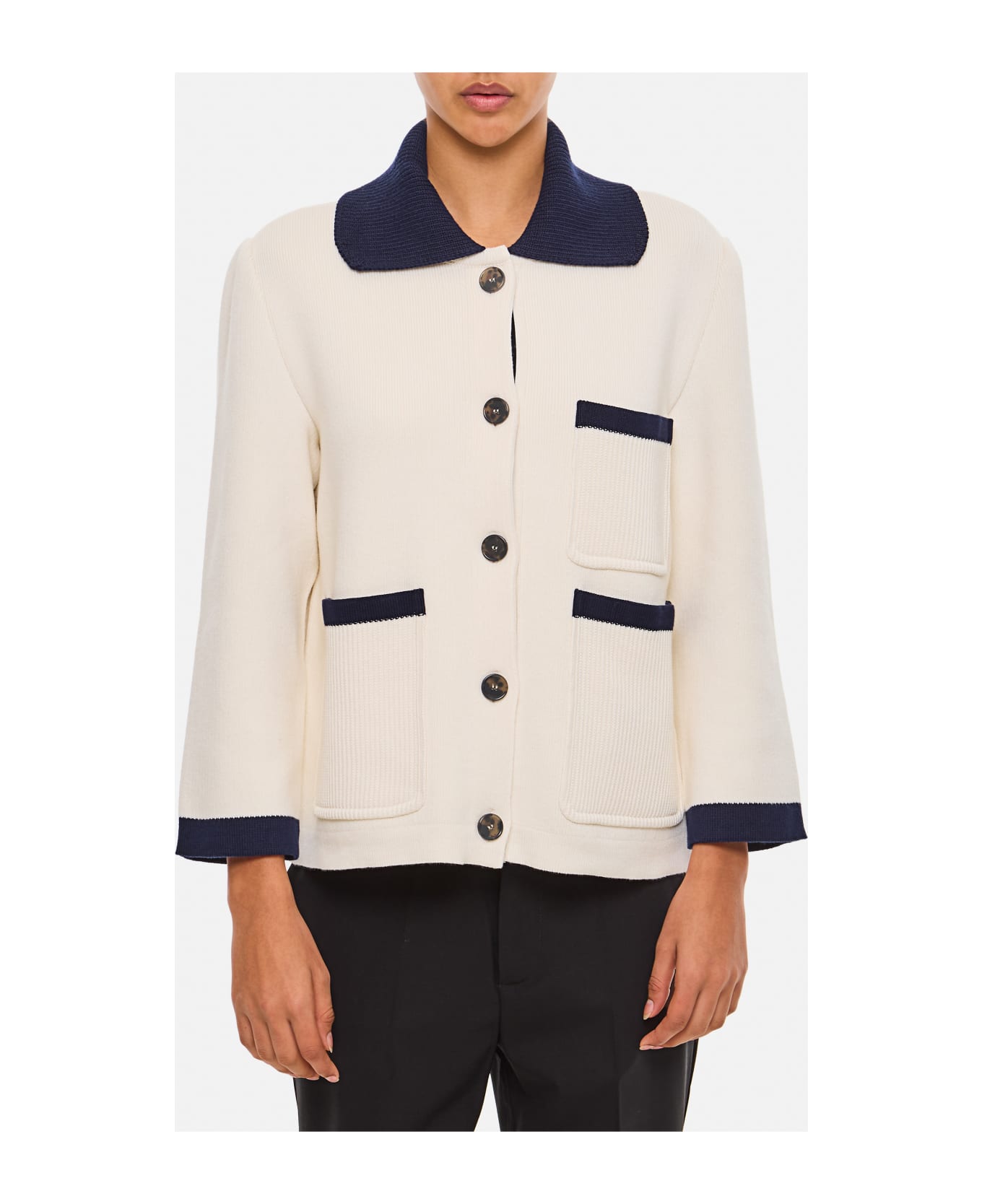 Thom Browne Polo Collar Cotton And Cashmere Jacket - White ブレザー